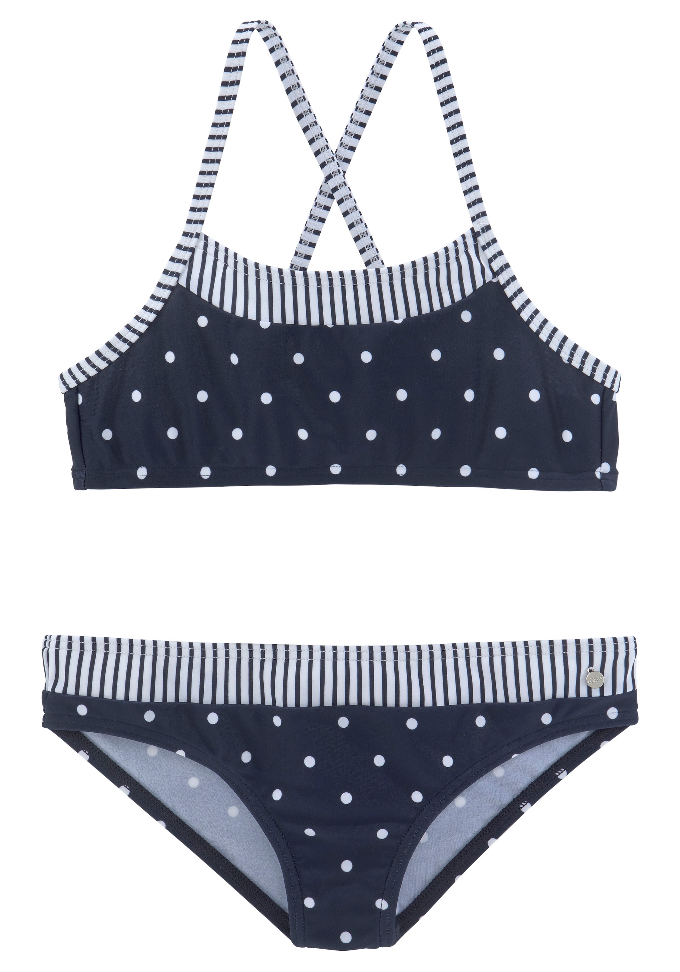 s.Oliver Bustier-Bikini »Audrey Kids«, im Punkte-Streifen-Mix