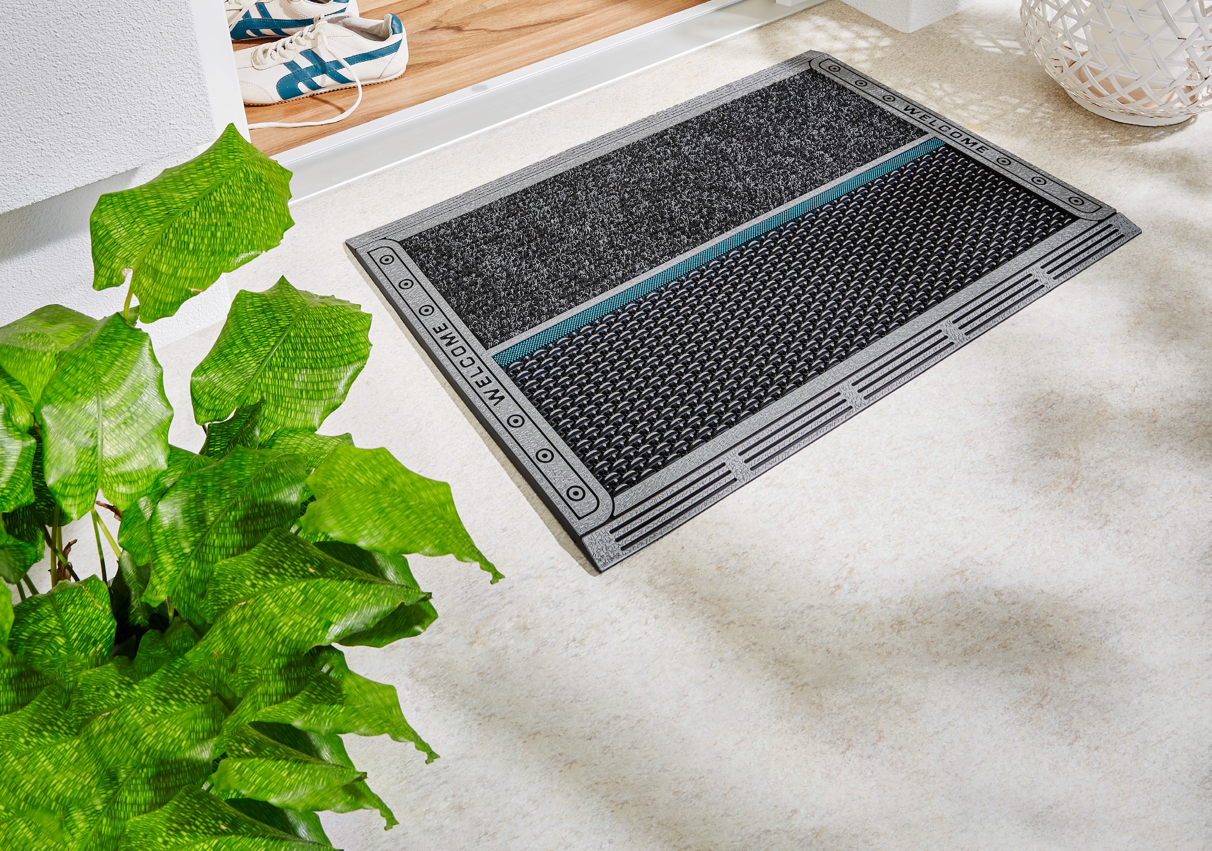 Home2Fashion Fußmatte »Clean Colorado RE«, rechteckig, 12 mm Höhe, Schmutzfangmatte, mit Spruch, robust, In- und Outdoor geeignet