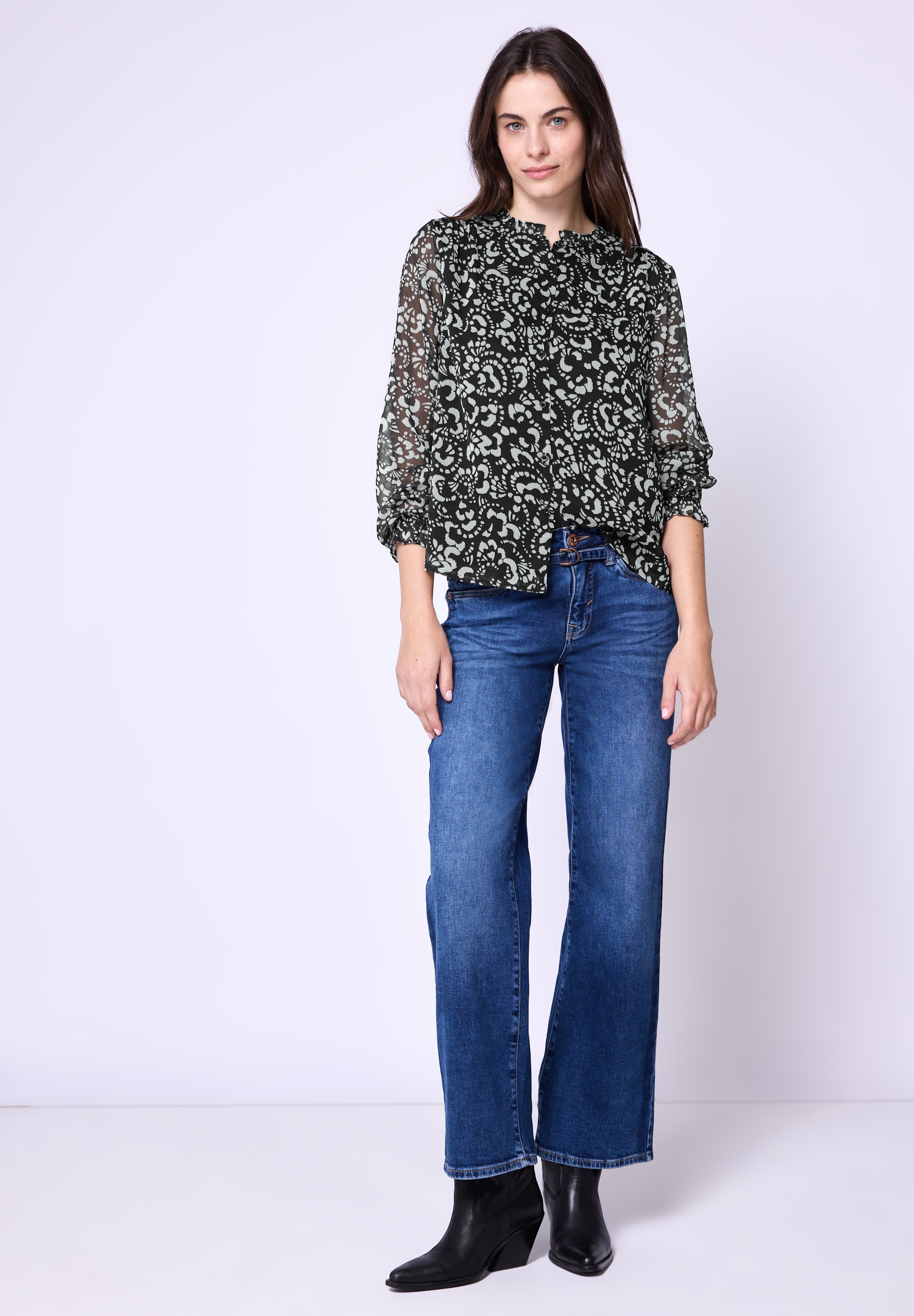 STREET ONE STUDIO Langarmbluse mit grafischem Muster