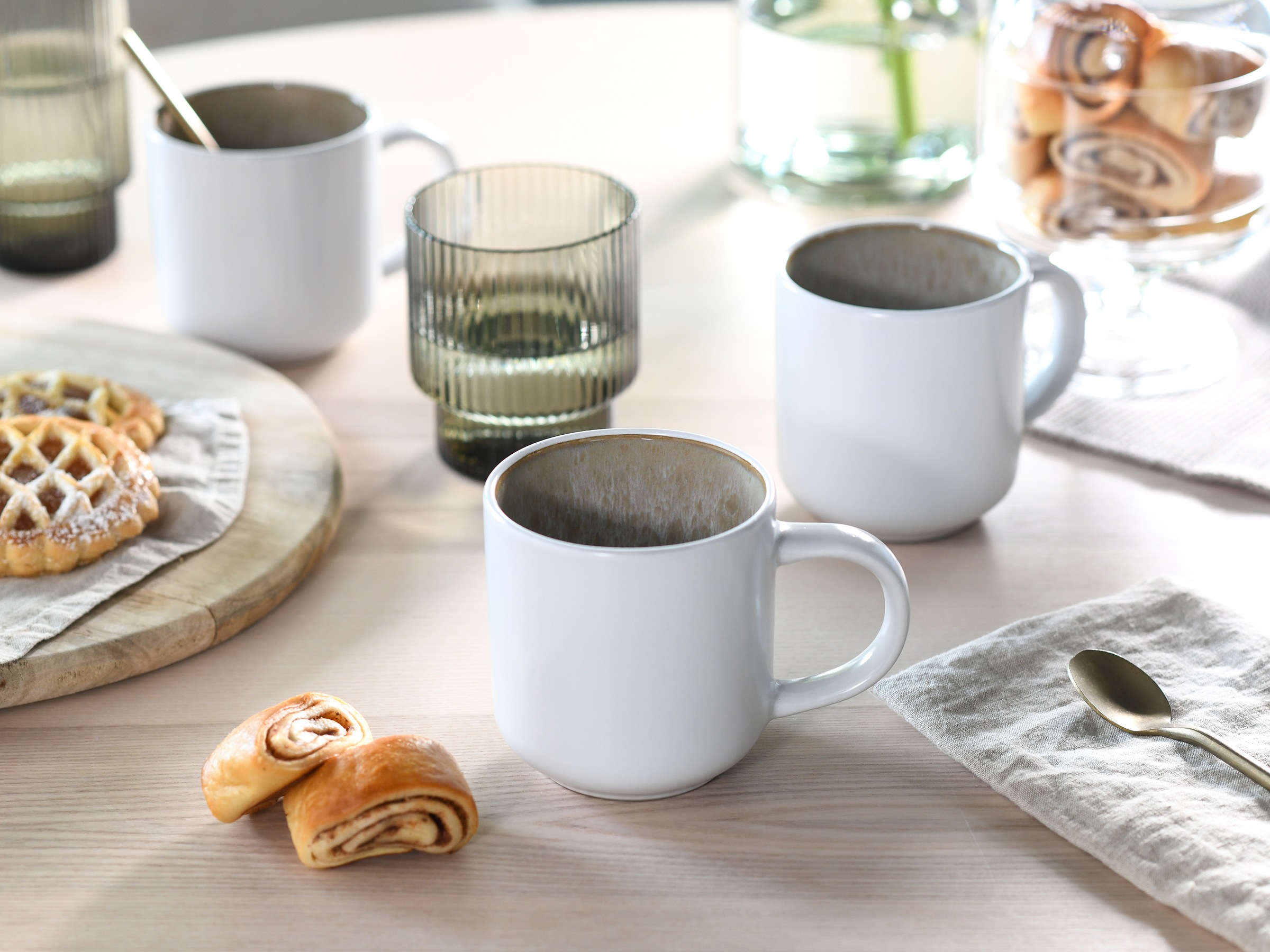 my home Becher »modernes 6-teiliges Kaffeebecher-Set Nydala« hohe Haltbarkeit, spülmaschinen- & mikrowellengeeignet, Reaktivglasur