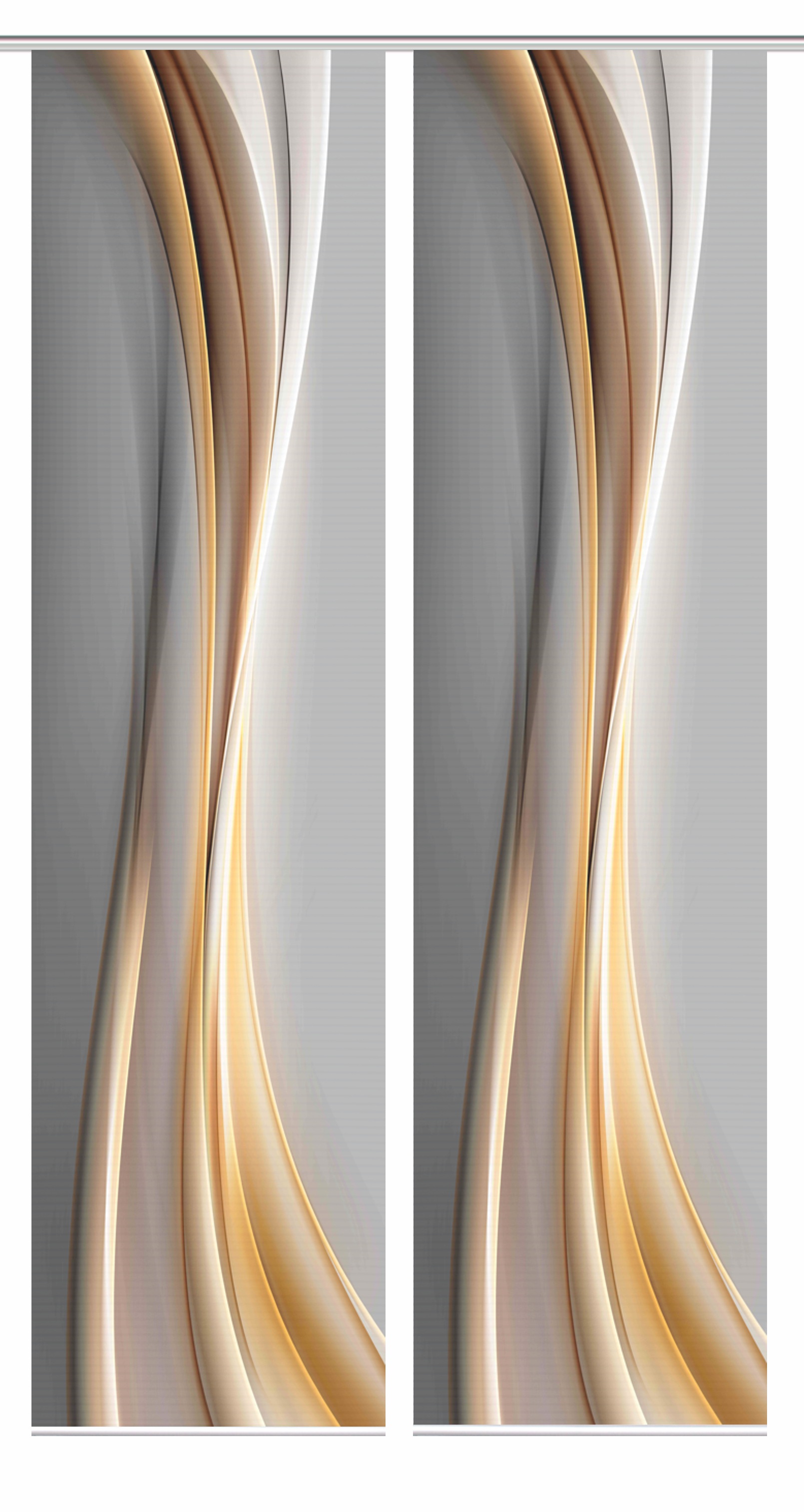 Thumbnail - HOME in green Schiebegardine "ELANIA" Paneelwagen 2 Stk. tlg. SET DIGITALDRUCK,BAMBUSOPTIK RECYCELT