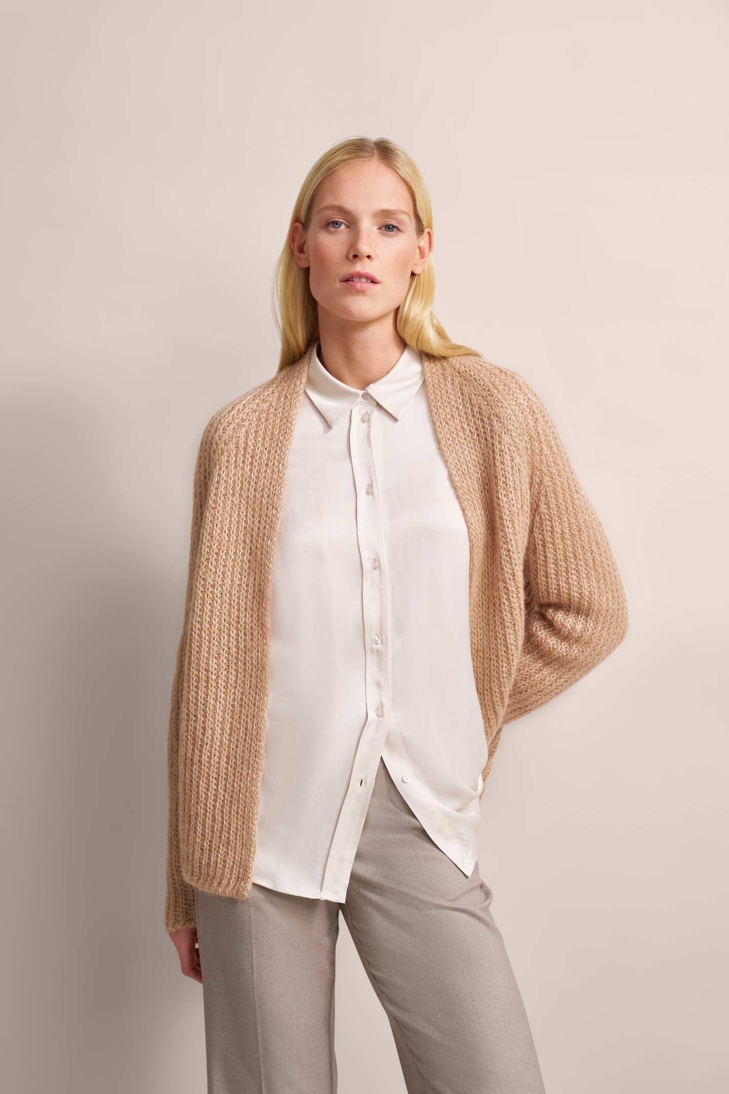 Strickjacke, im Two-tone-Patentstrick