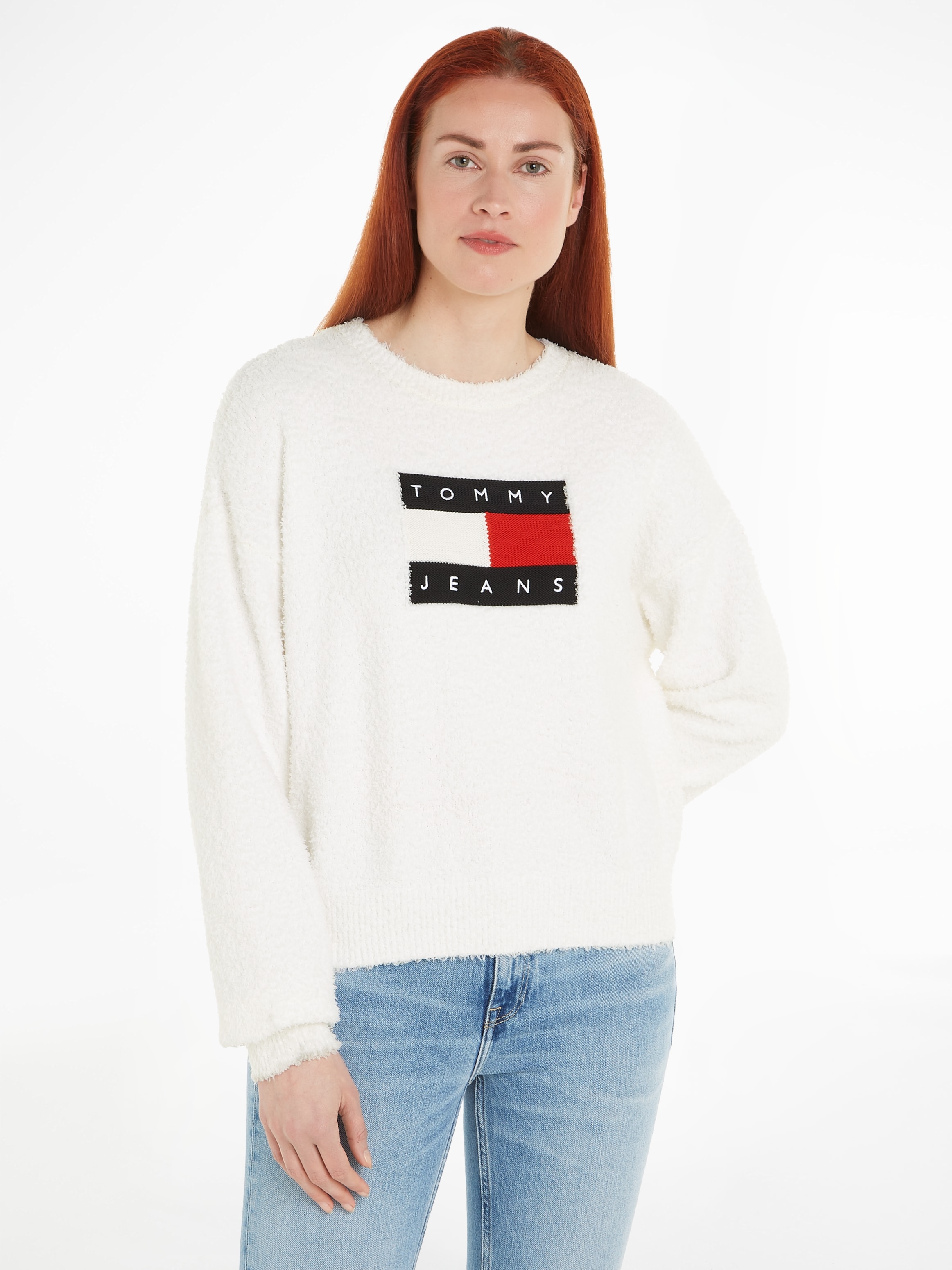 Tommy Jeans Curve Strickpullover "TJW CENTER FLAG SWEATER EXT"