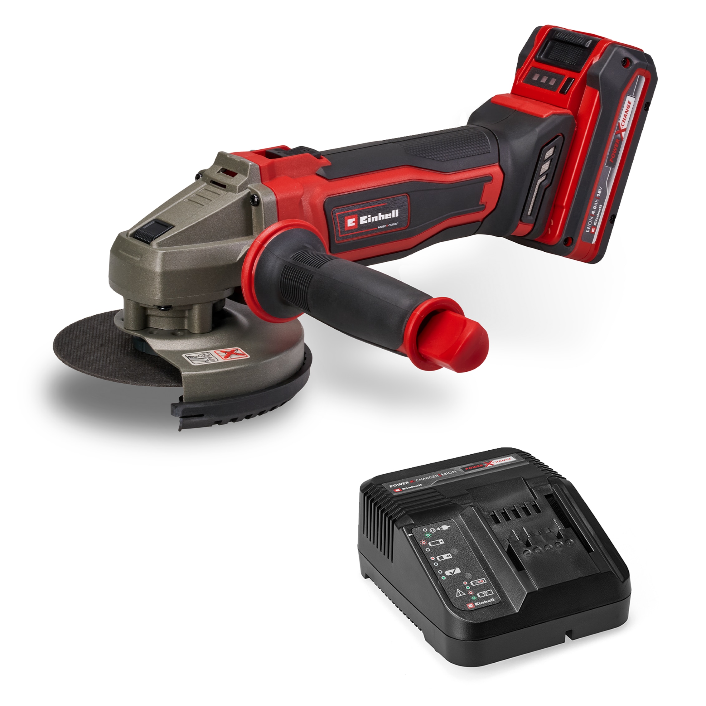 Einhell Akku-Winkelschleifer "TE-AG 18/125-2 Li (1x 4,0 Ah)" Set, inkl. 4,0 Ah Akku und Ladegerät