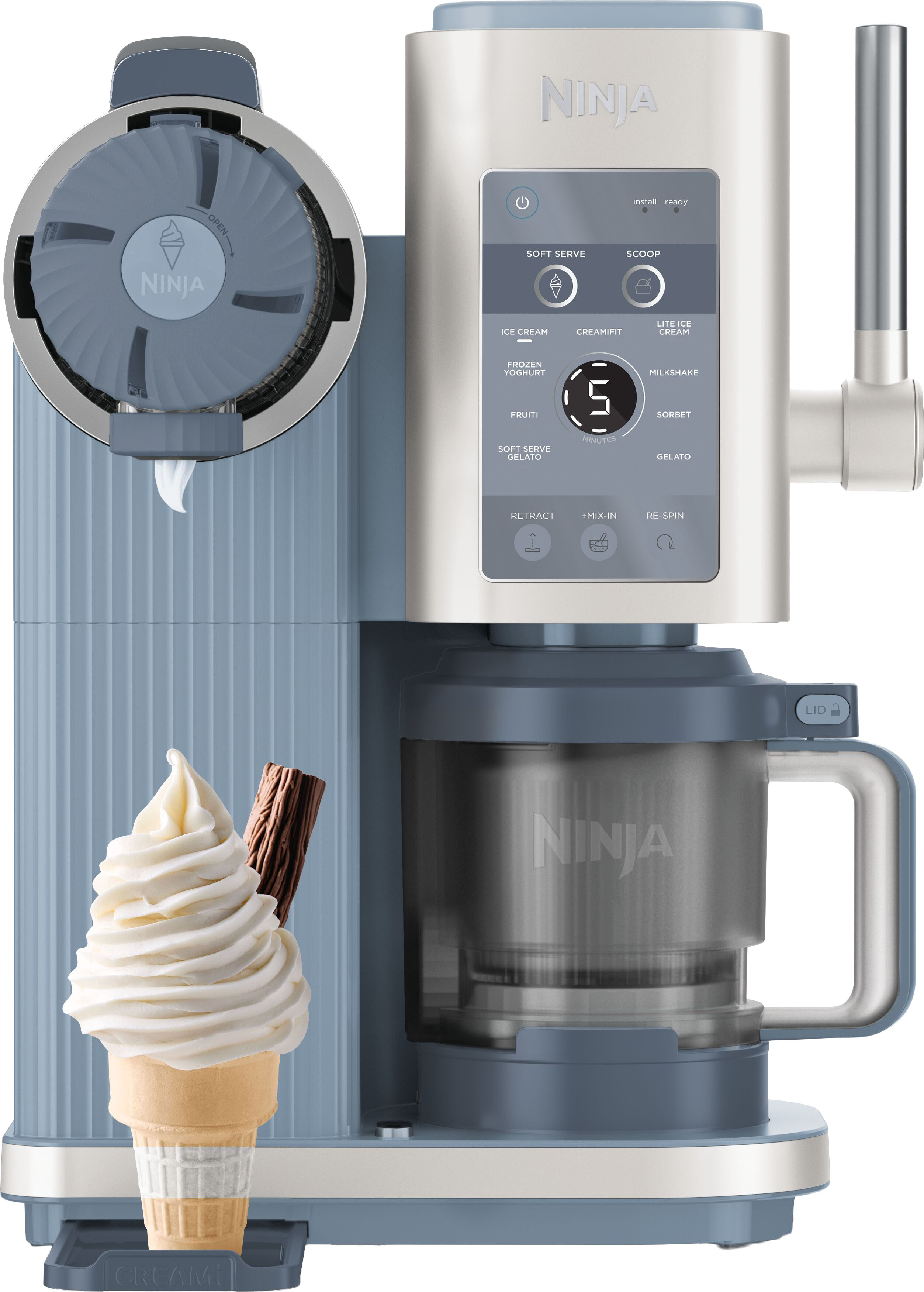 NINJA Eismaschine "Ninja CREAMi Scoop & Swirl 13-in-1 Softeis- und Eismaschine NC702EU" 0,48 l proteinreiche Leckereien mit weniger als 150 kcal