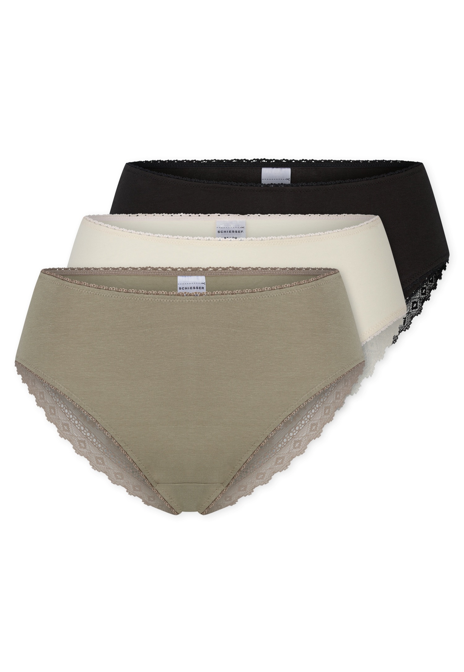 Schiesser Brasilslip "Modern Multipacks" 3er Pack, Spitzenbänder, Single-Je günstig online kaufen