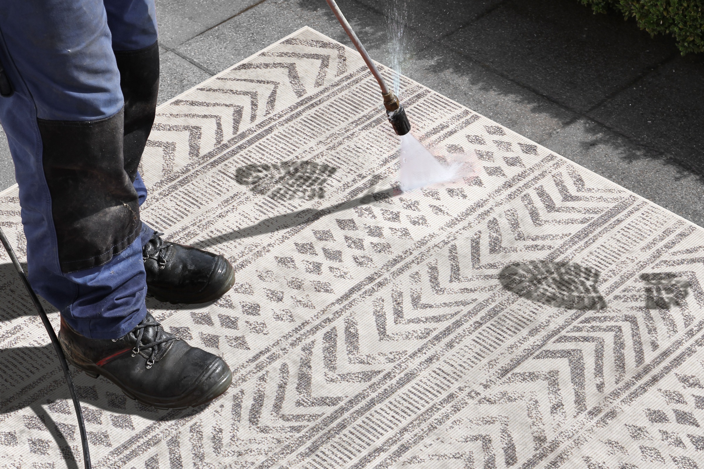 NORTHRUGS Teppich »BIRI Wendeteppich«, rechteckig, 5 mm Höhe, In-& Outdoor, Wetterfest, Balkon, Läufer, Wohnzimmer, Wasserfest, Boho