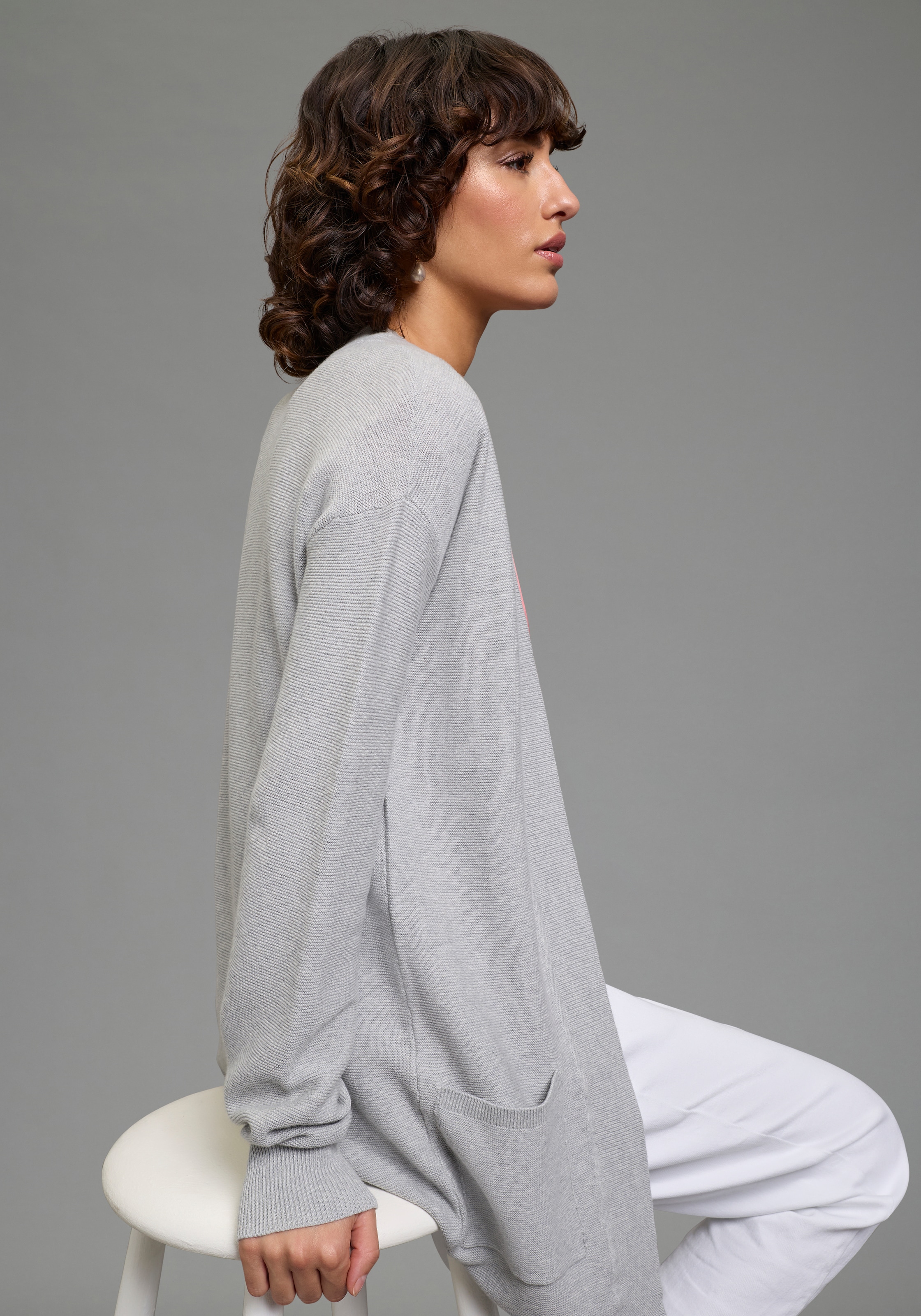 Laura Scott Strickjacke leichte Übergangsjacke mit Taschen