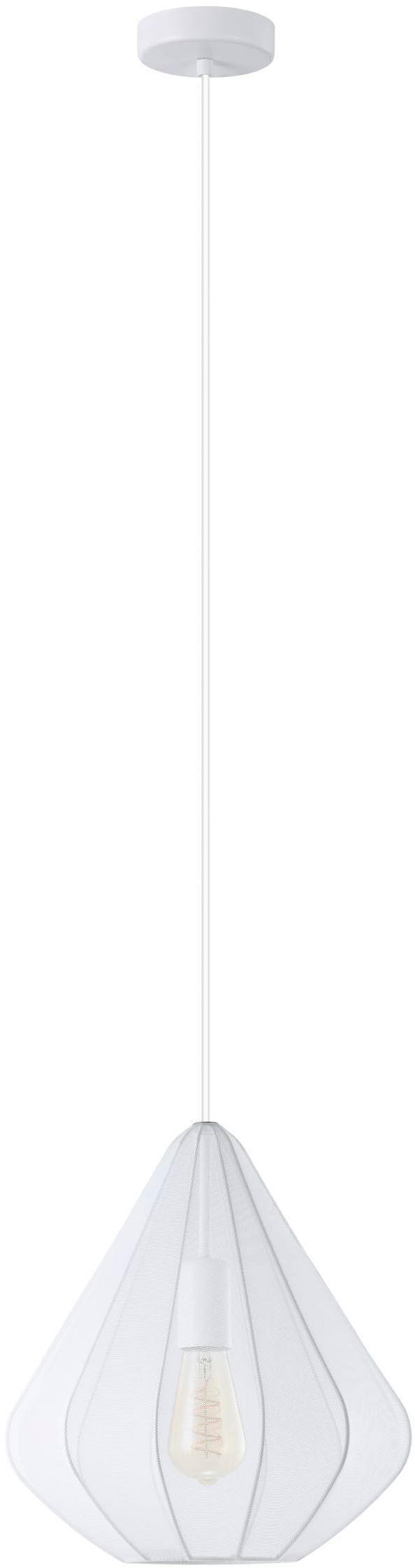 EGLO Hängeleuchte »Dolwen Hängelampe, Pendelleuchte, Esszimmerlampe Japanisch, E27, Lampe« E27 1 Stk. Hängeleuchte - H110 x Ø33,5 cm - weiß - 1X40W exkl.