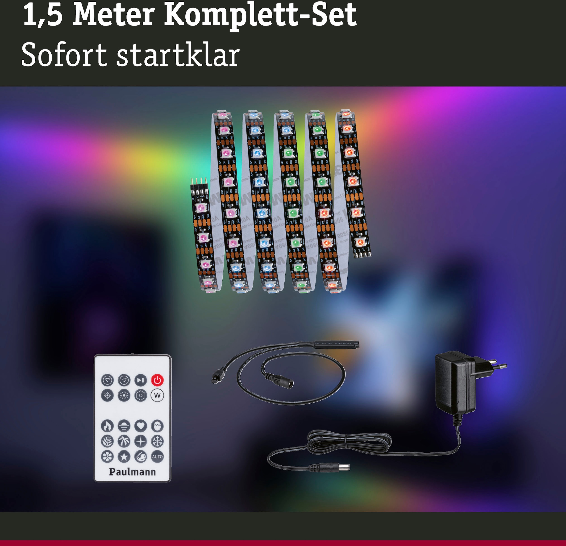 Paulmann LED-Streifen »Dynamic Rainbow RGB 1,5m 3W 60LEDs/m 5VA«, 1 St.-flammig
