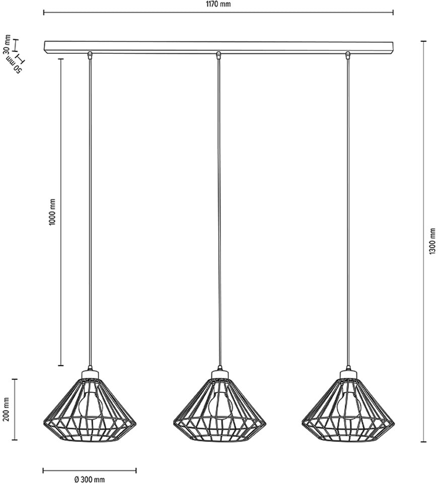 BRITOP LIGHTING Pendellampe »Raquelle«, E27, 1 St., Dekorative Leuchte aus Metall, passende LM E27 / exklusive, Made in Europe