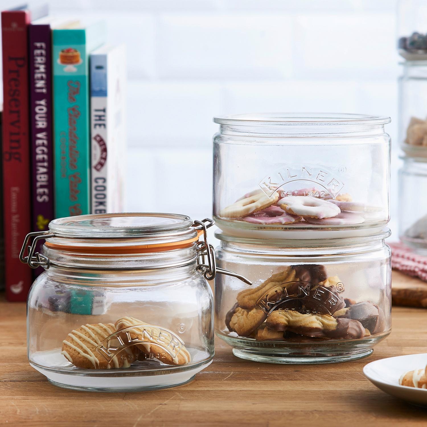 KILNER Vorratsglas Set, 2 x 0,88Liter, 1 x 0,9 Liter, 3 Stk. tlg. günstig online kaufen