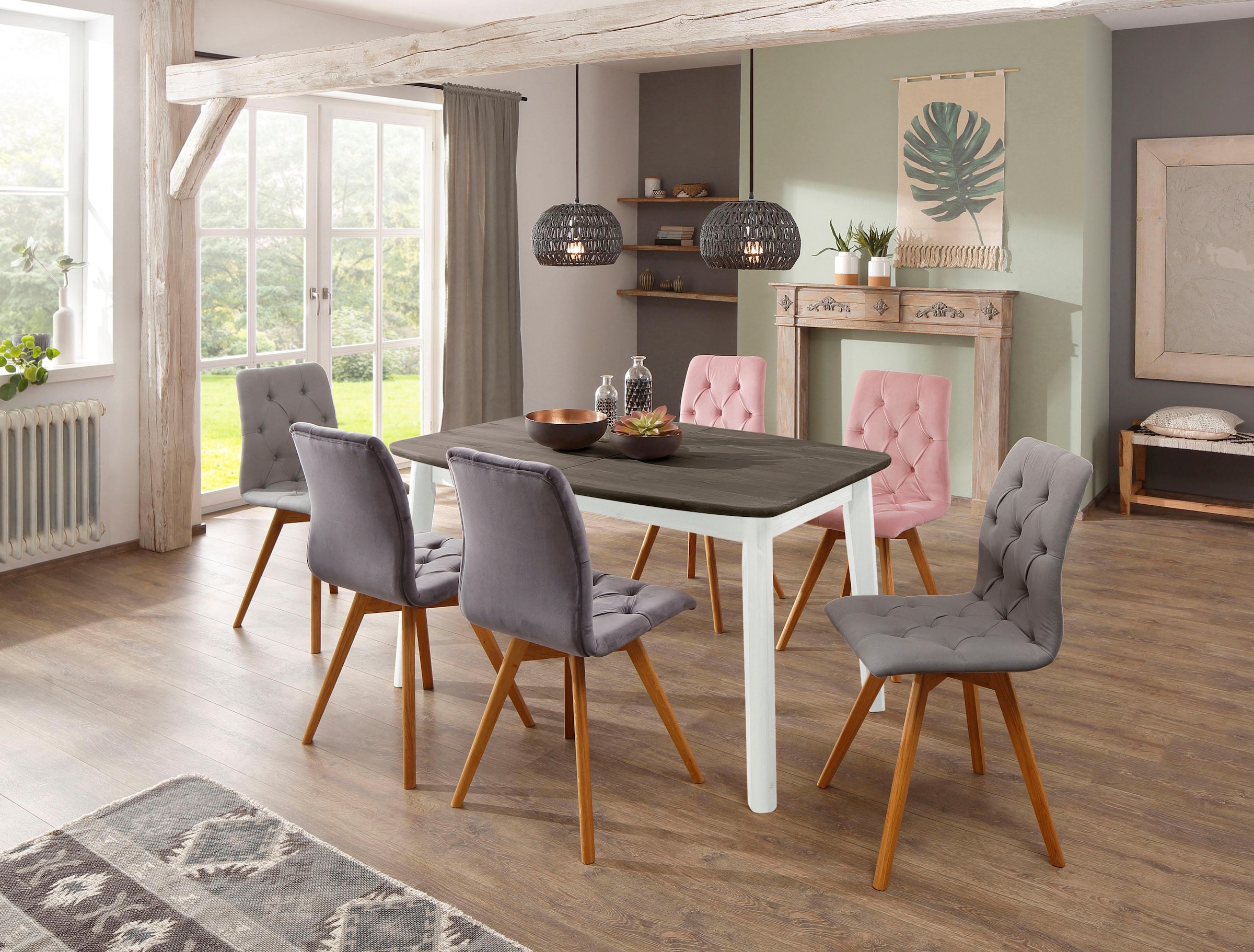 Home affaire Esstisch »Palermo«, mit Auszugfunktion, aus Massivholz, FSC® zertifiziert