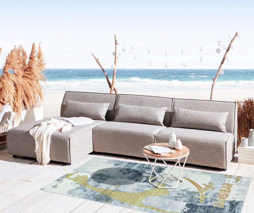 Sansibar Teppich Outdoor Flachgewebe, Motiv und Sylt, Design, SA-028«, BAUR »Rantum kaufen In- | rechteckig, Beach modernes geeignet