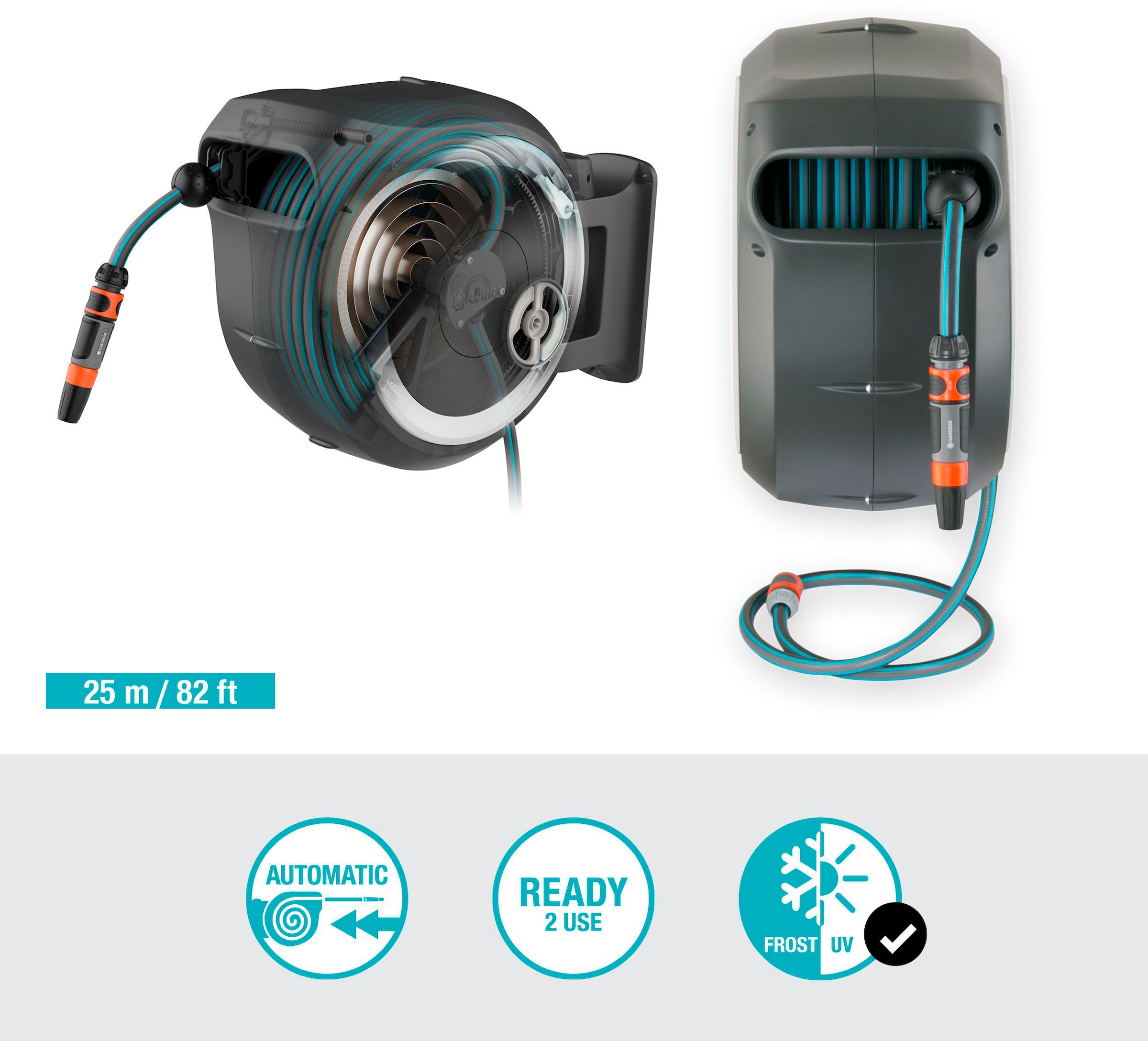 GARDENA Wandschlauchbox »RollUp M/L, 18622-20« mit 25 Meter Schlauch
