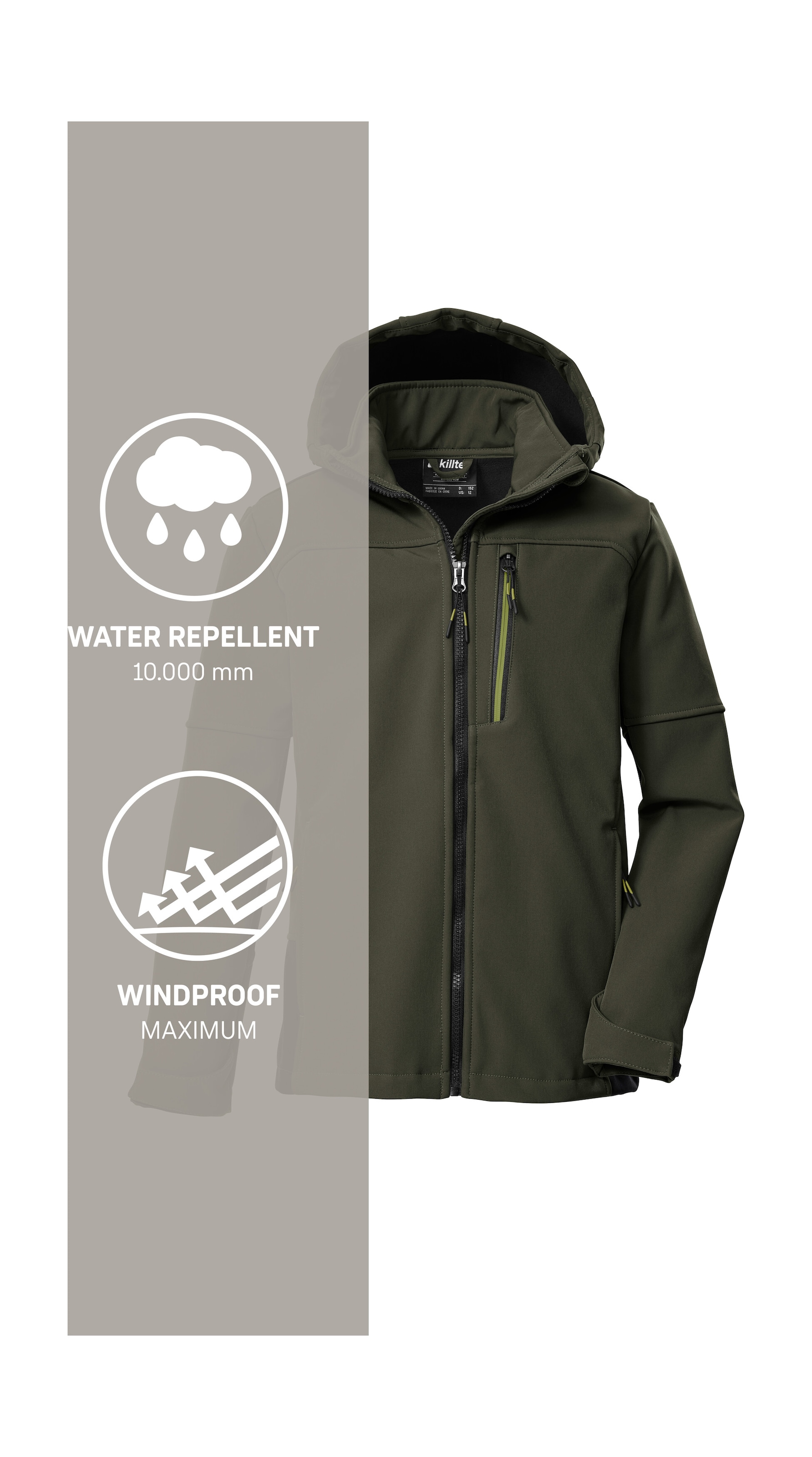 Killtec Softshelljacke »KOW 226 BYS SFTSHLL JCKT«, Wind- und wasserabweisende Kinder-Softshelljacke, Fleece, Reflektoren
