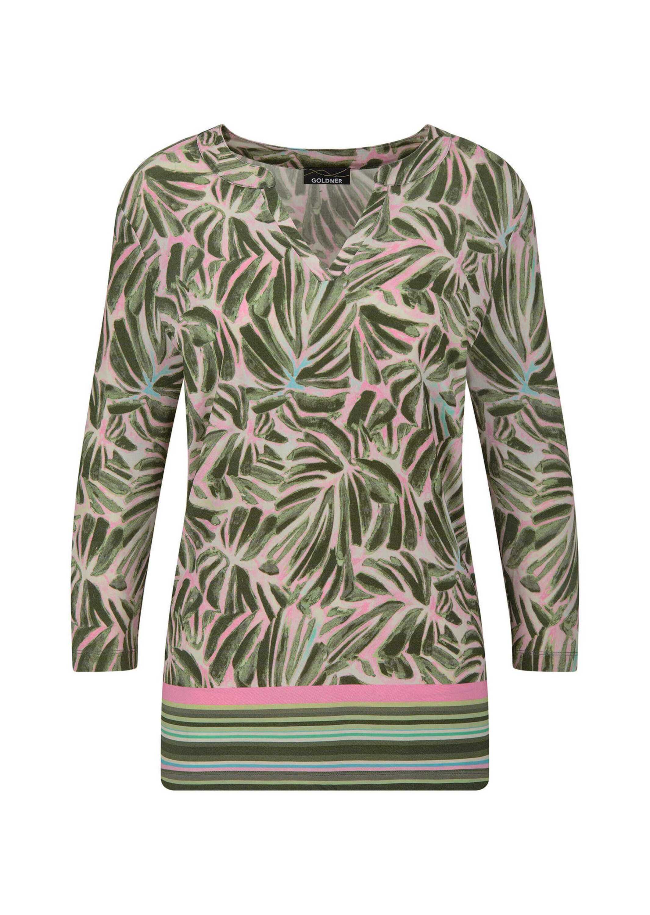 GOLDNER Print-Shirt "Jerseyshirt mit floralem Design" stretchbequemer Viskosejersy