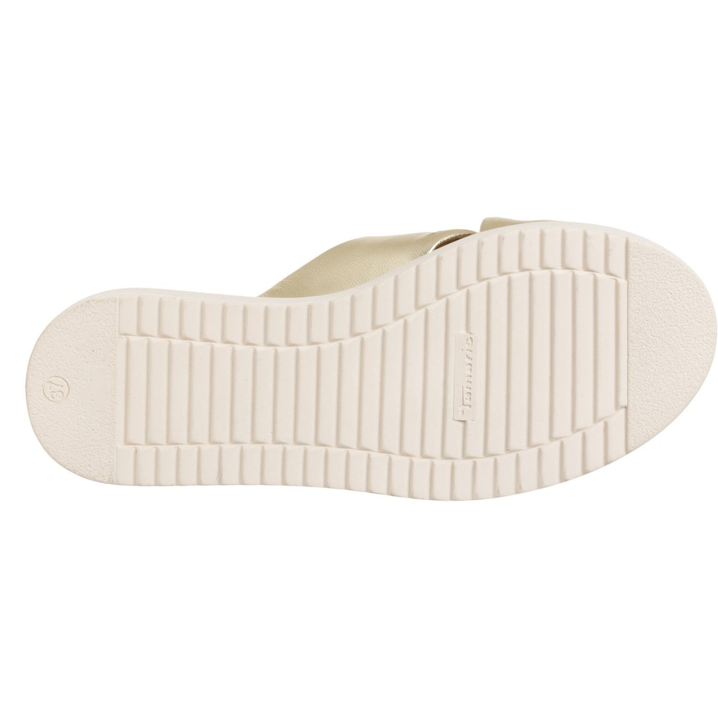 Tamaris Pantolette, Plateau, Sommerschuh, Schlappen mit klassischer Kreuzbandage