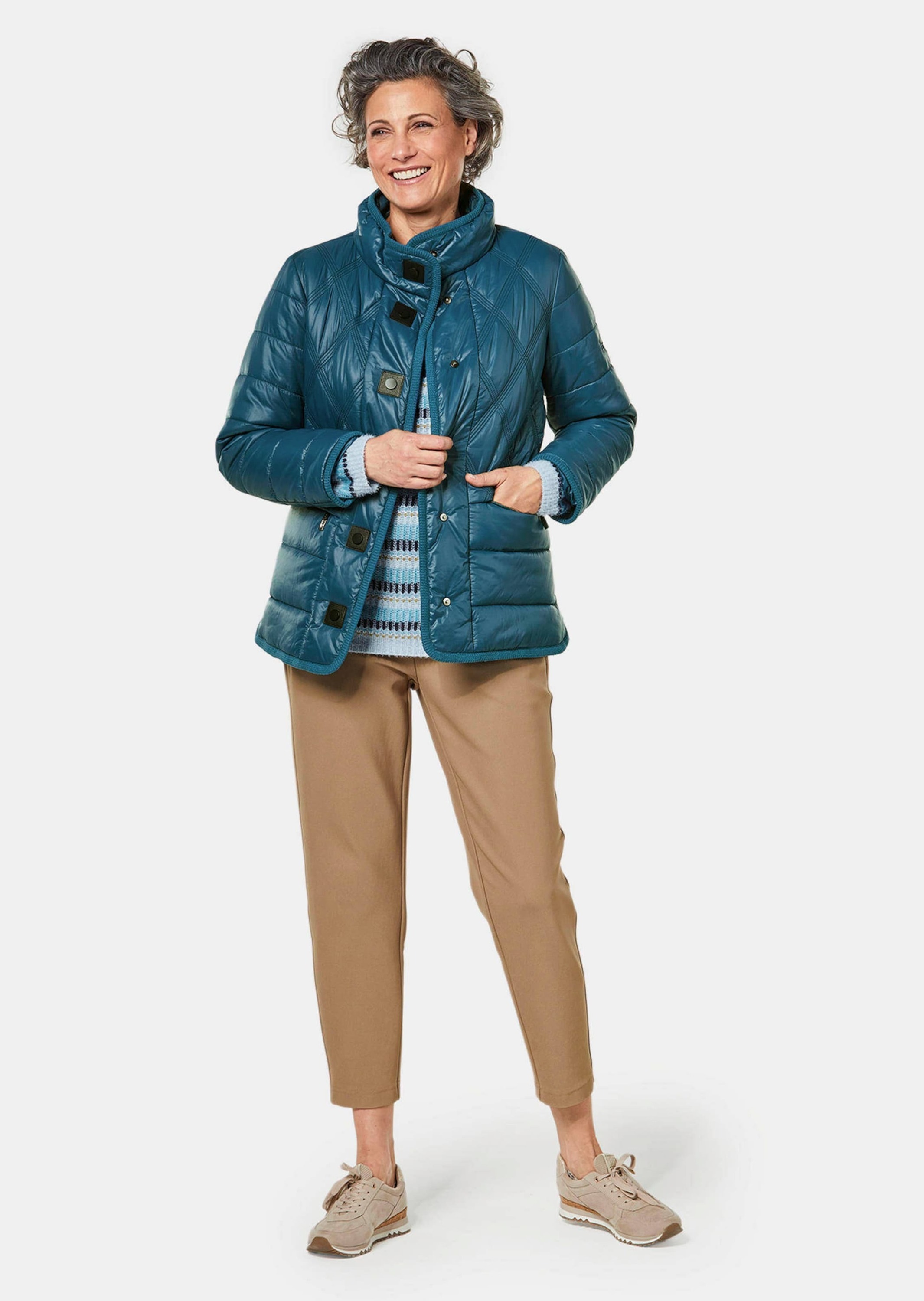 GOLDNER Kurzjacke »Steppjacke mit dekorativen Druckknöpfen«