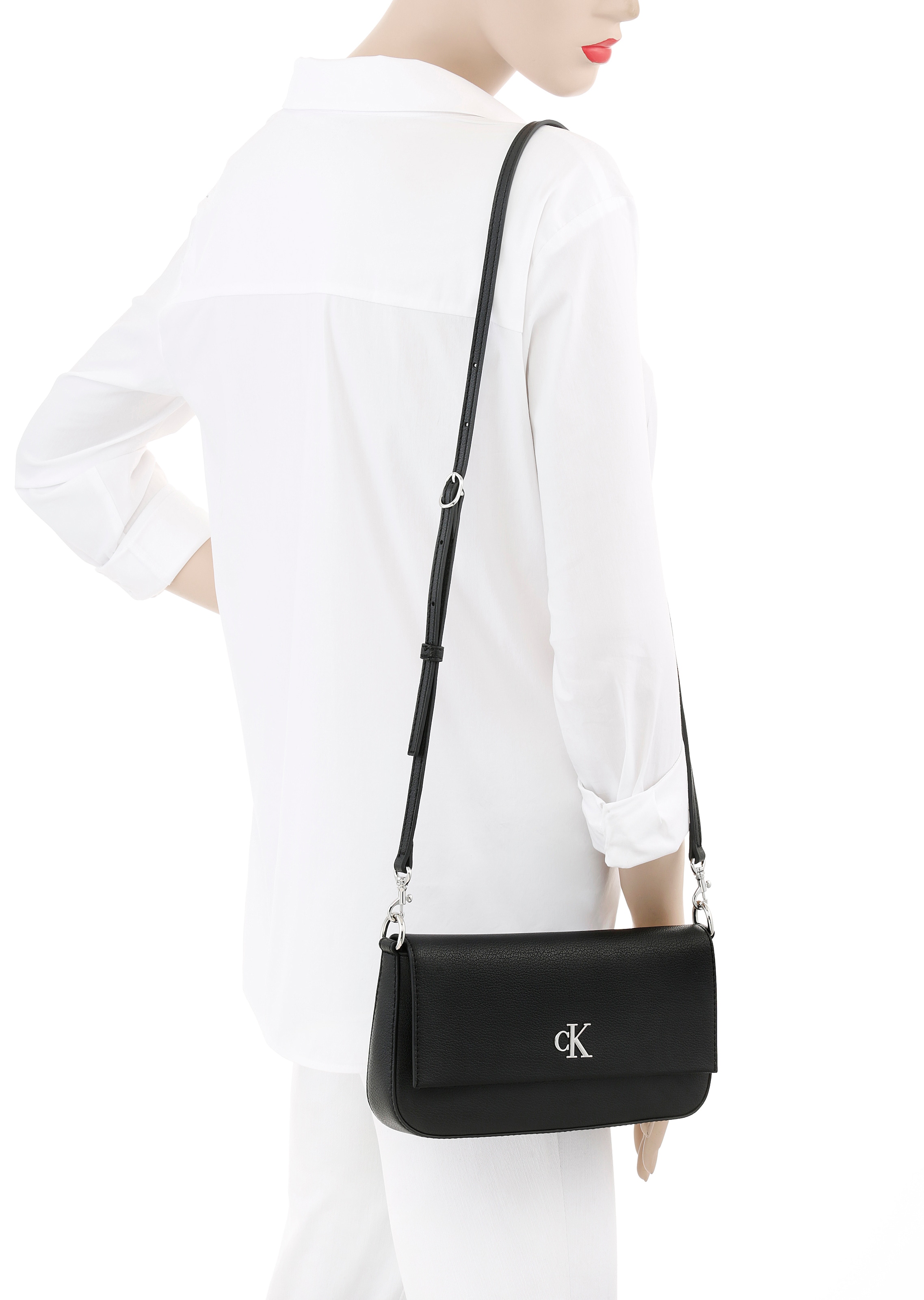 Calvin Klein Jeans Henkeltasche »MINIMAL MONOGRAM SHOULDERPOUCH25«, Handtasche, Umhängetasche, Abendtasche Damen