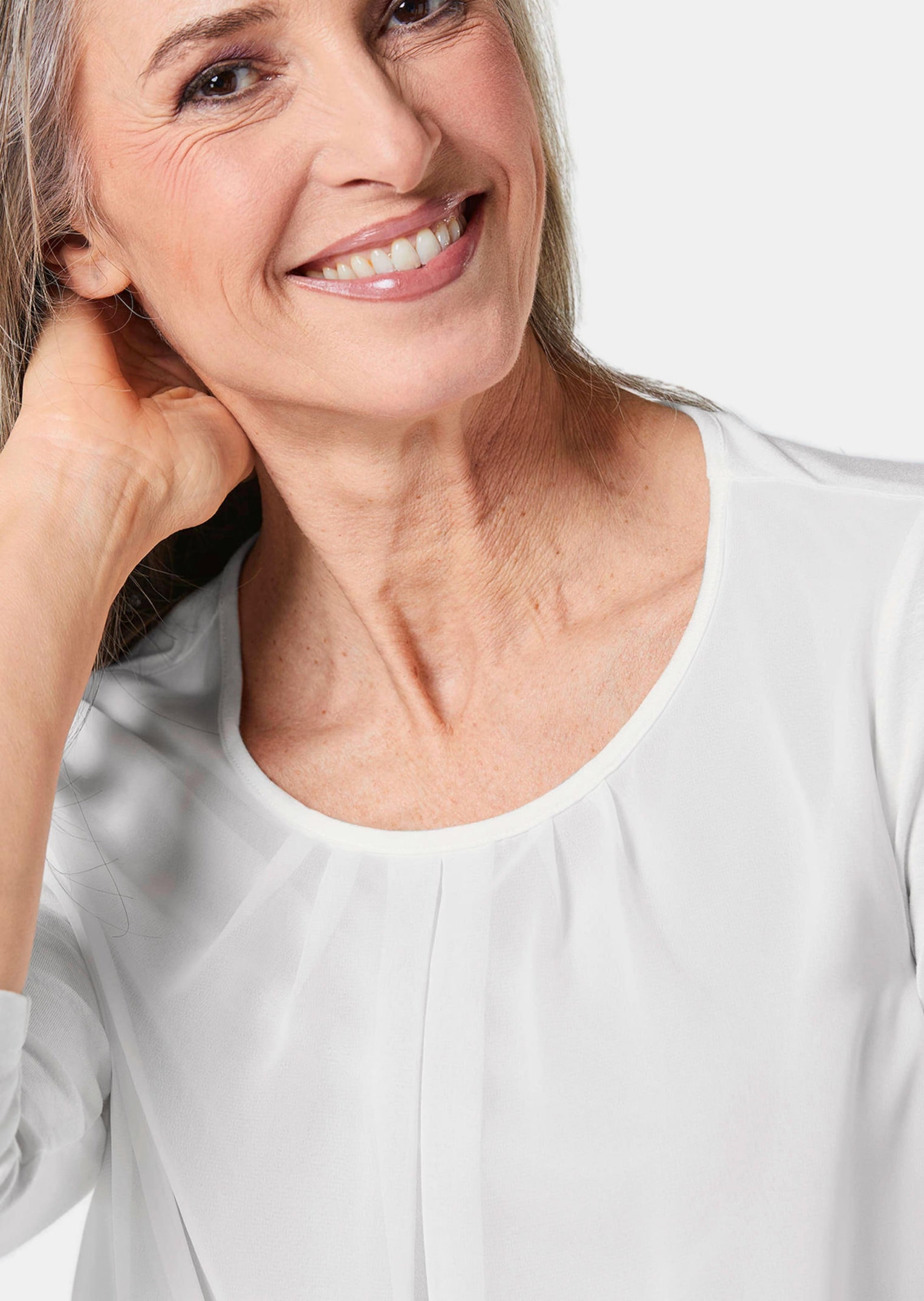 GOLDNER Kurzarmbluse »Blusenshirt Gepflegtes Shirt in eleganter Blusen-Optik«
