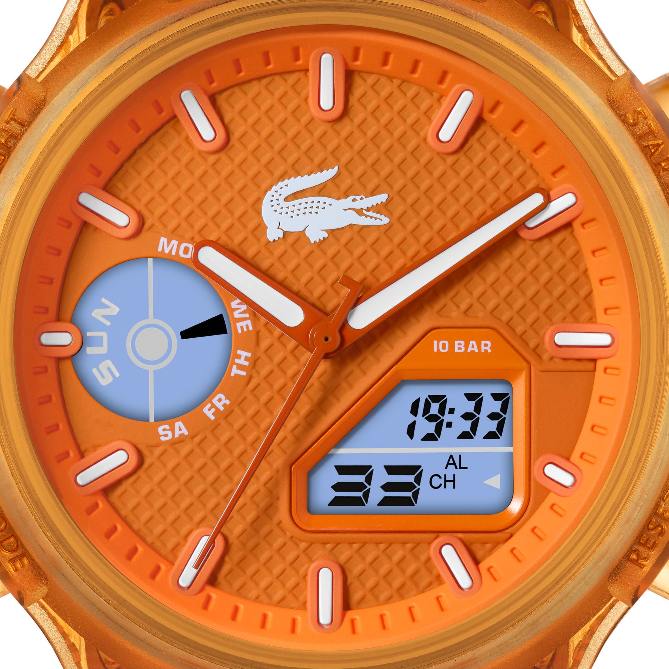 Lacoste Quarzuhr »LC33«, Armbanduhr, Herrenuhr, Silikonarmband, analog, digital, Wochentag