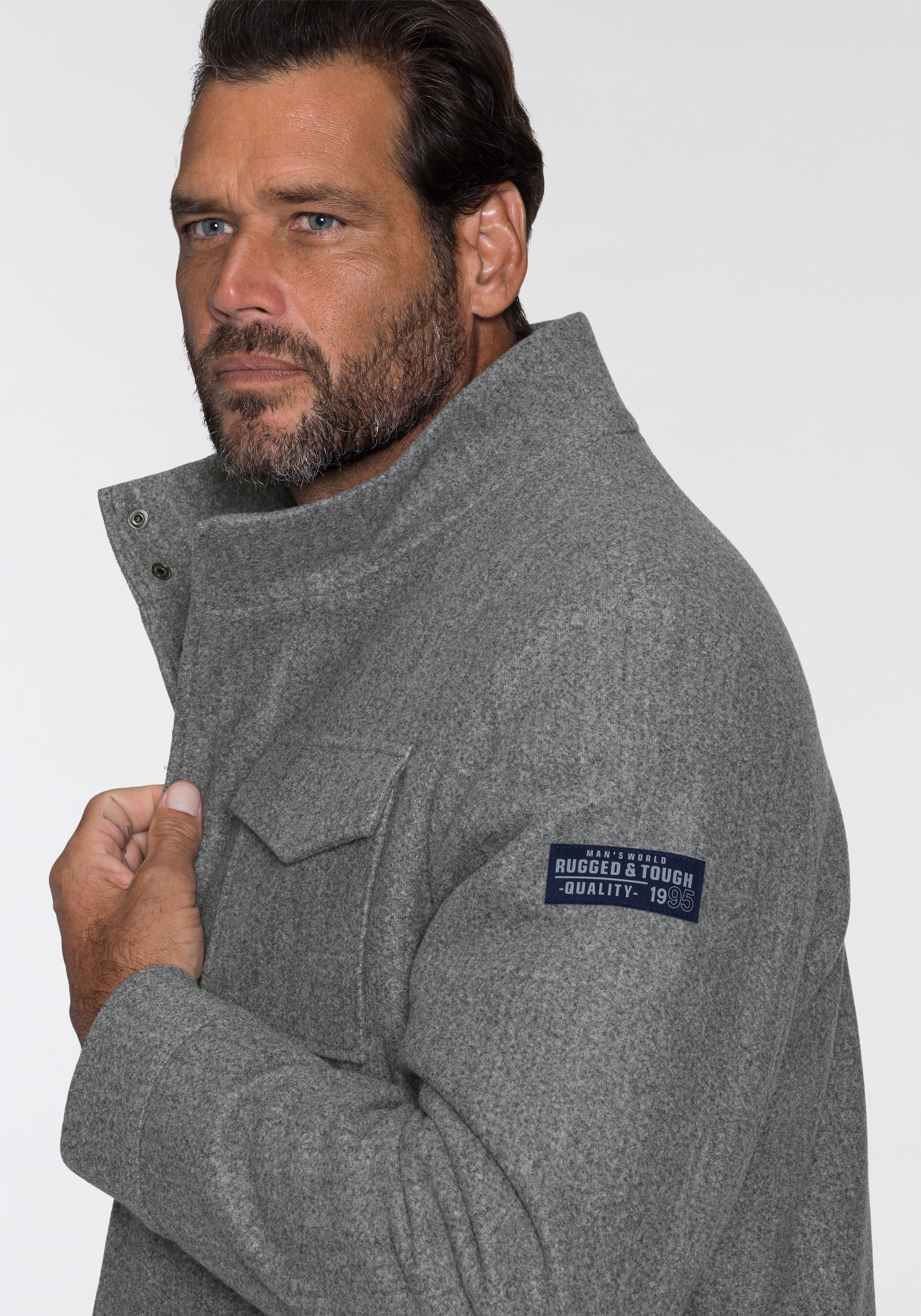 Man's World Outdoorjacke, ohne Kapuze, mit abnehmbaren Besatz