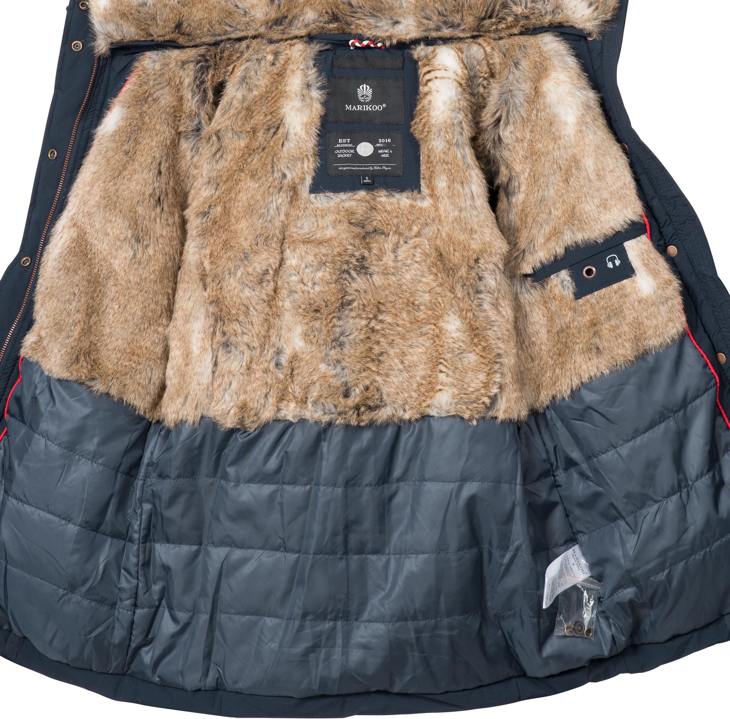 Marikoo Winterjacke »Nekoo«, mit Kapuze, stylische Damen Steppjacke mit großer Kapuze