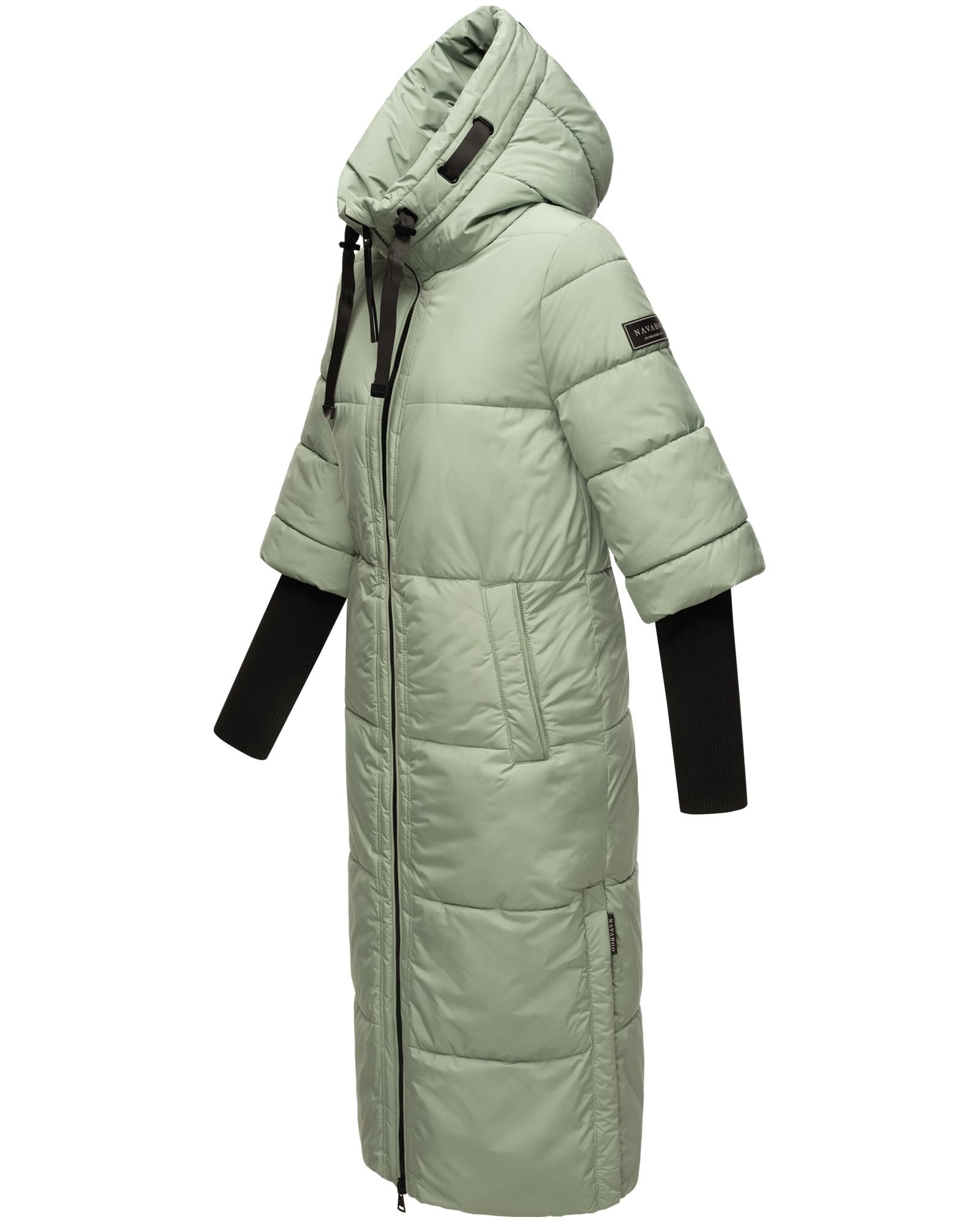 Navahoo Steppmantel "Ciao Miau XIV", Langer Wintermantel mit Rippstrickärme günstig online kaufen