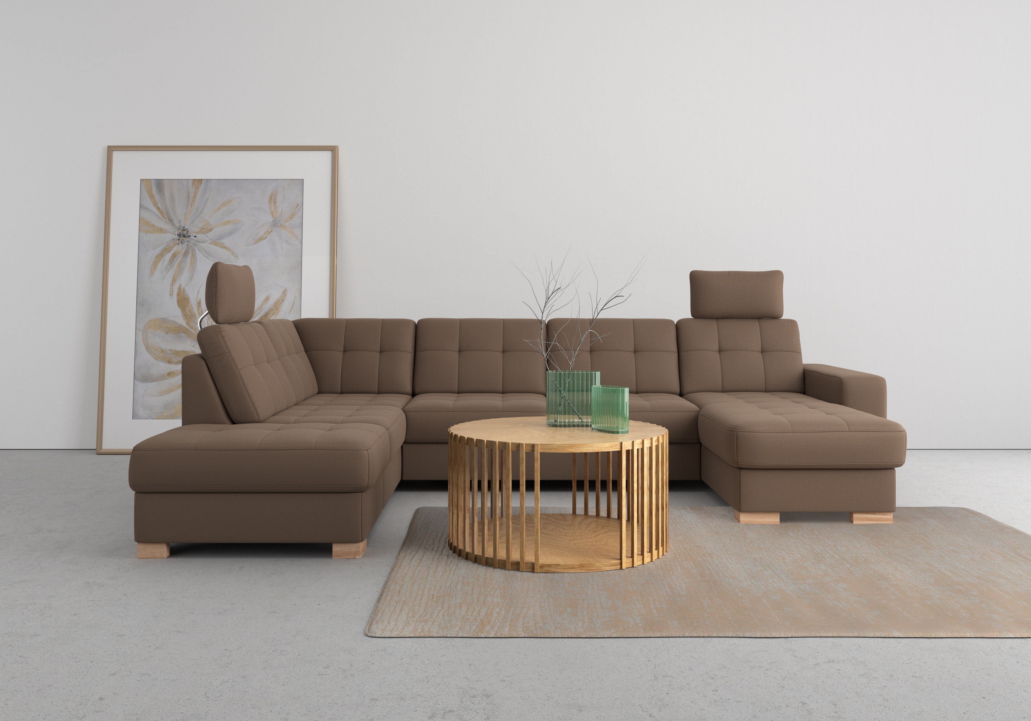 sit&more Wohnlandschaft "Quincy U-Form" wahlweise mit Schlaffunktion und Bettkasten