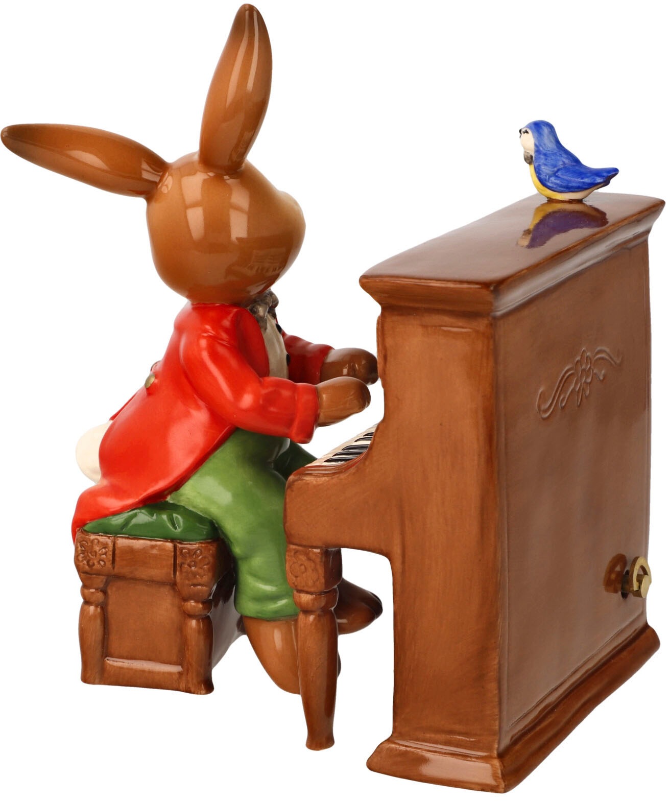 Goebel Spieluhr »Musik liegt in der Luft«, (1 tlg.), Hase mit Klavier, Sammelfigur zum Aufziehen, Ostern, Frühling