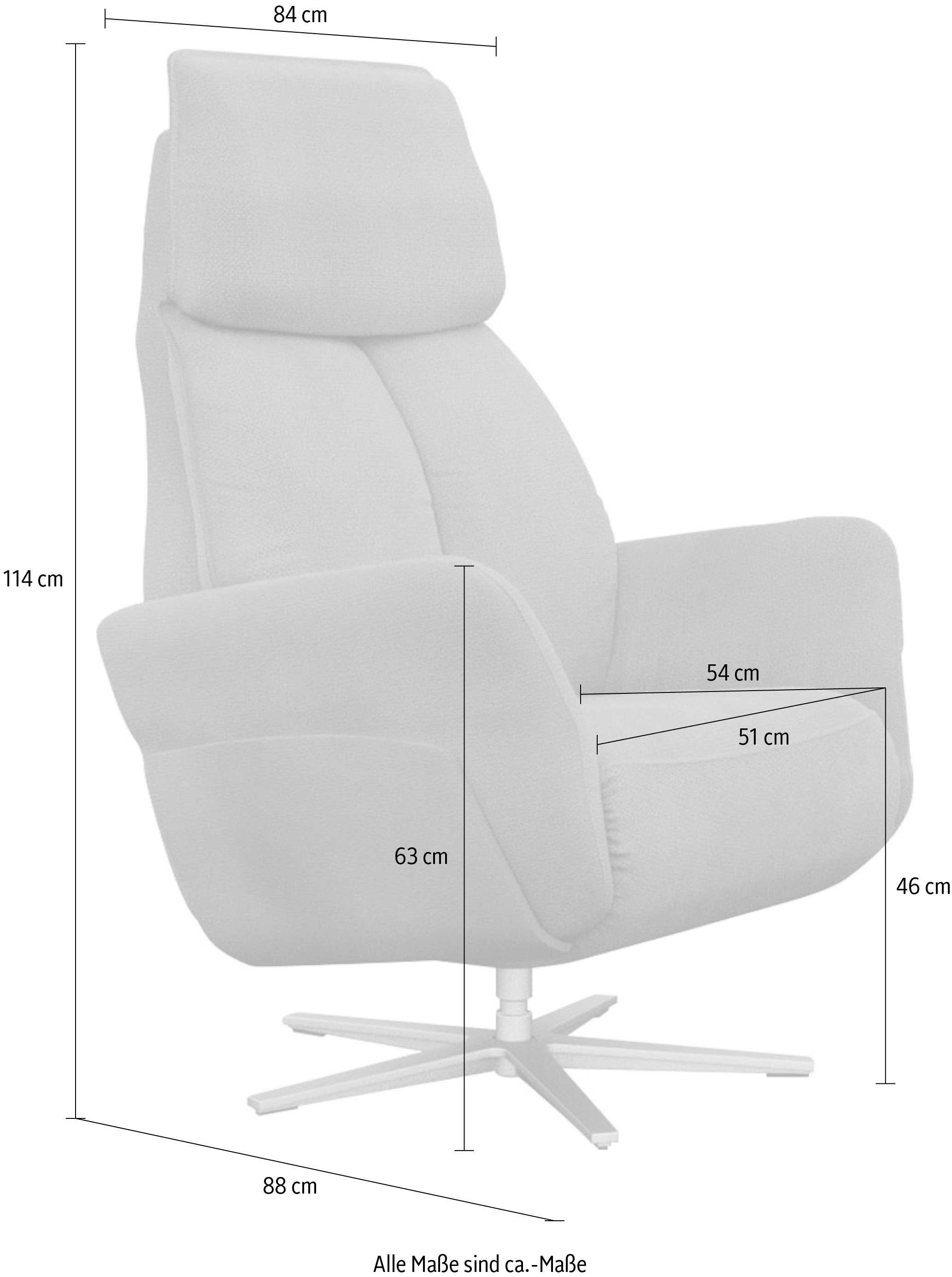 ADA trendline Relaxsessel »Thimo«, in Größe M, Liegefläche 180cm, verstellbar, optional mit Aufstehhilfe