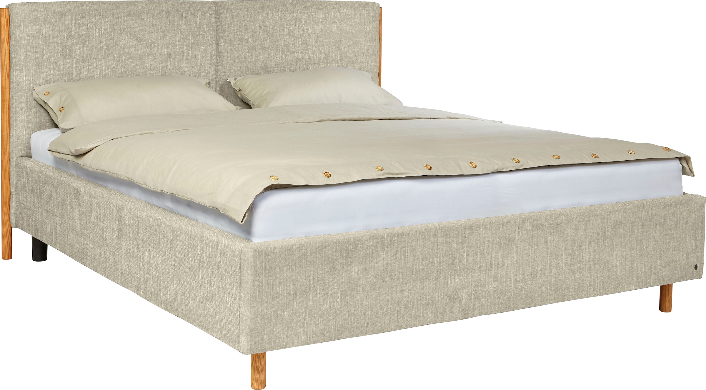 TOM TAILOR HOME Polsterbett »CALIFORNIA BED«, mit seitlichen Holzakzenten am Kopfteil