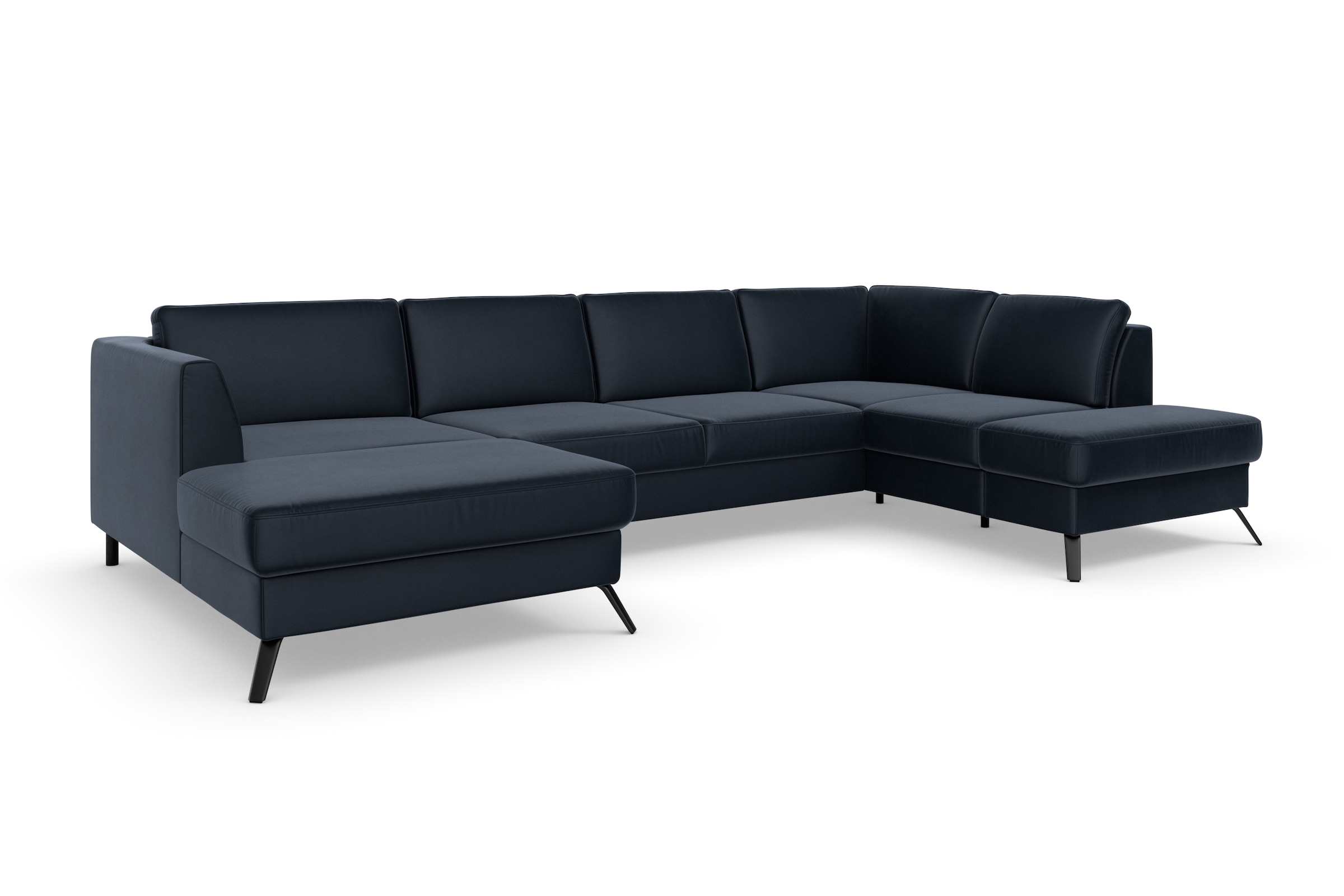 sit&more Wohnlandschaft »Olsen U-Form«, inklusive Sitztiefenverstellung, wahlweise mit Bettfunktion, 15cm hoch