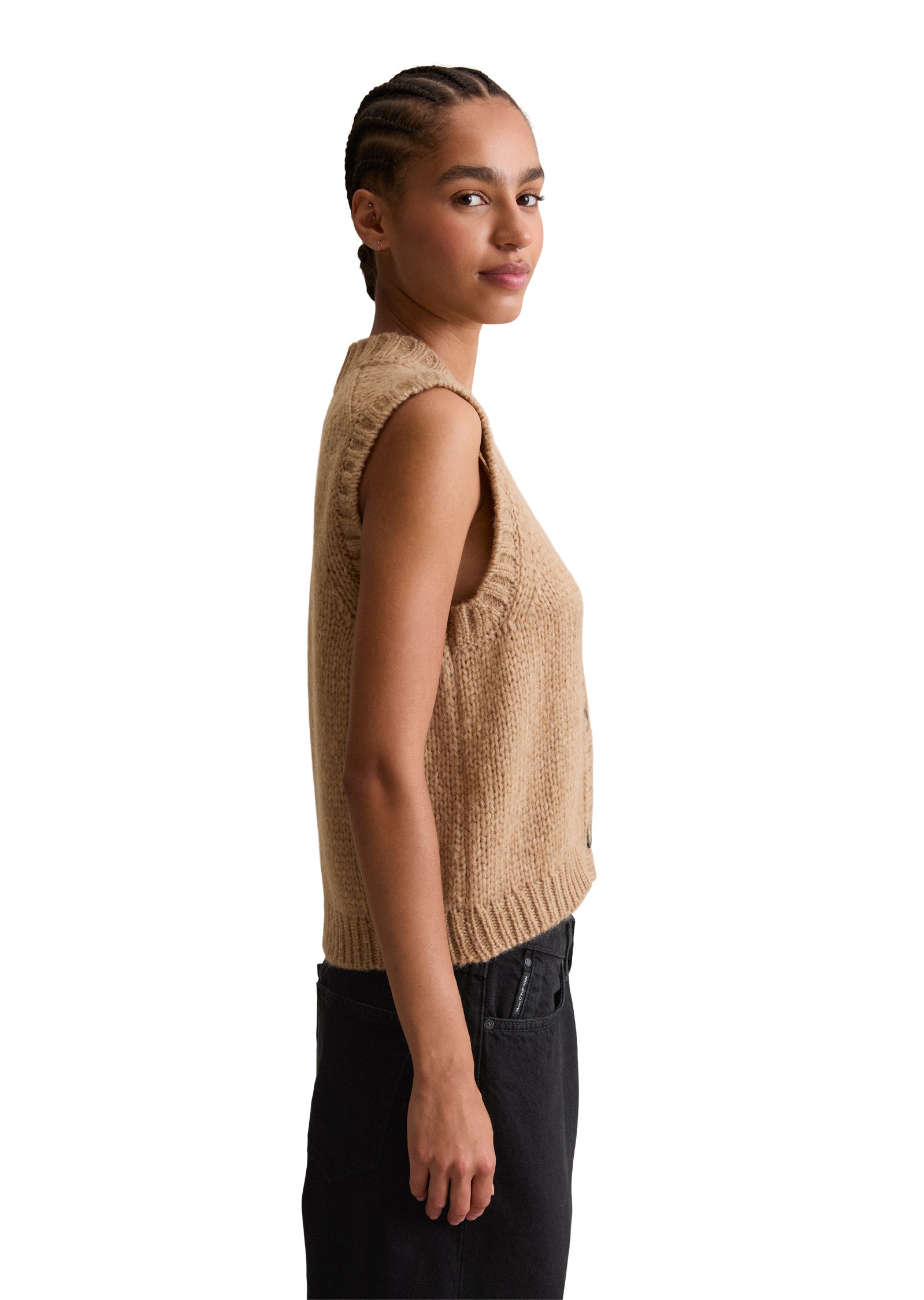 Marc OPolo DENIM Strickweste "aus kuscheligem Schurwolle-Alpaka-Mix" günstig online kaufen