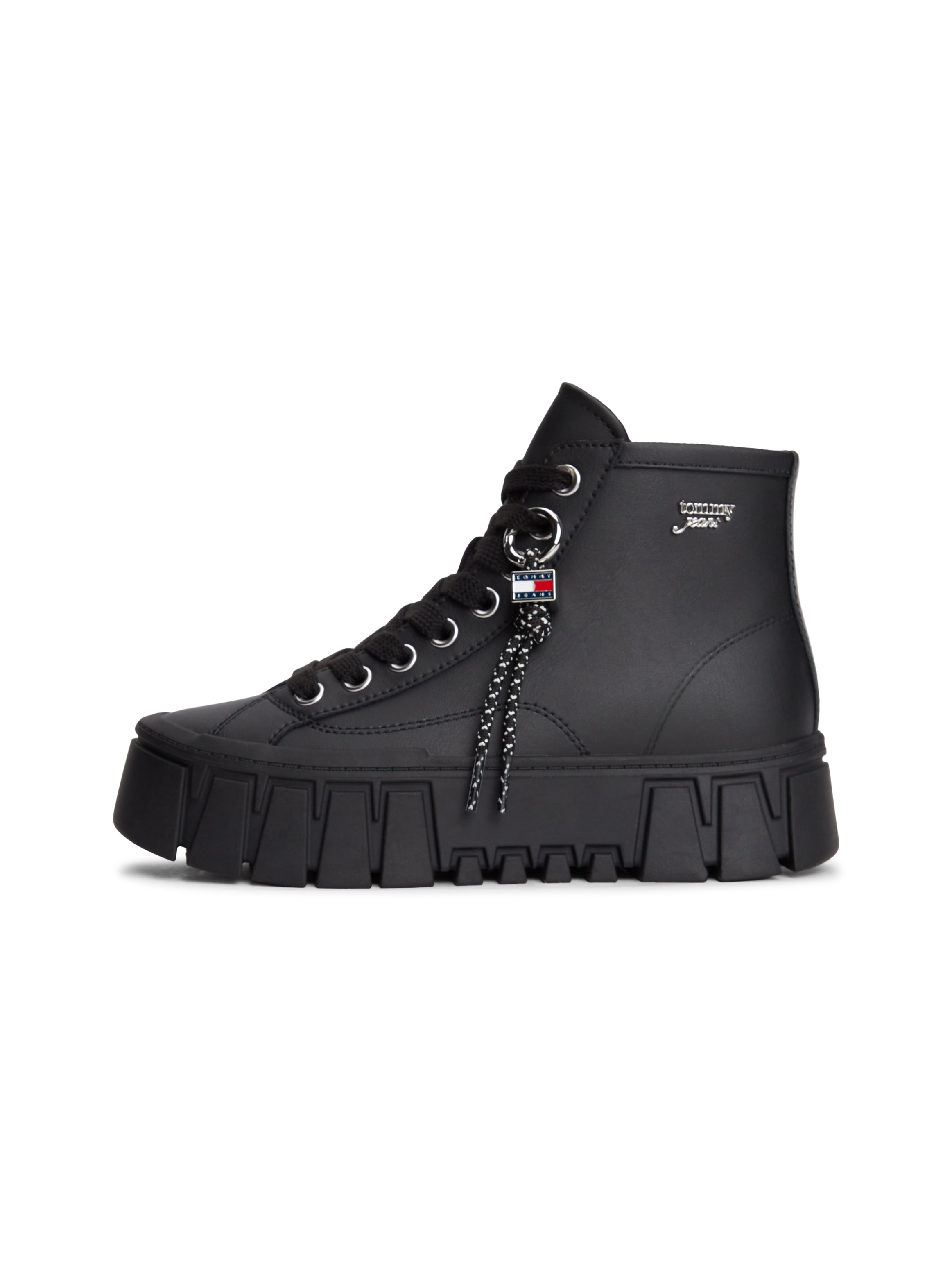 Tommy Jeans Plateausneaker »TJW PLATFORM SNEAKER LEATHER MC«  Schnürboots mit trendigem Charm