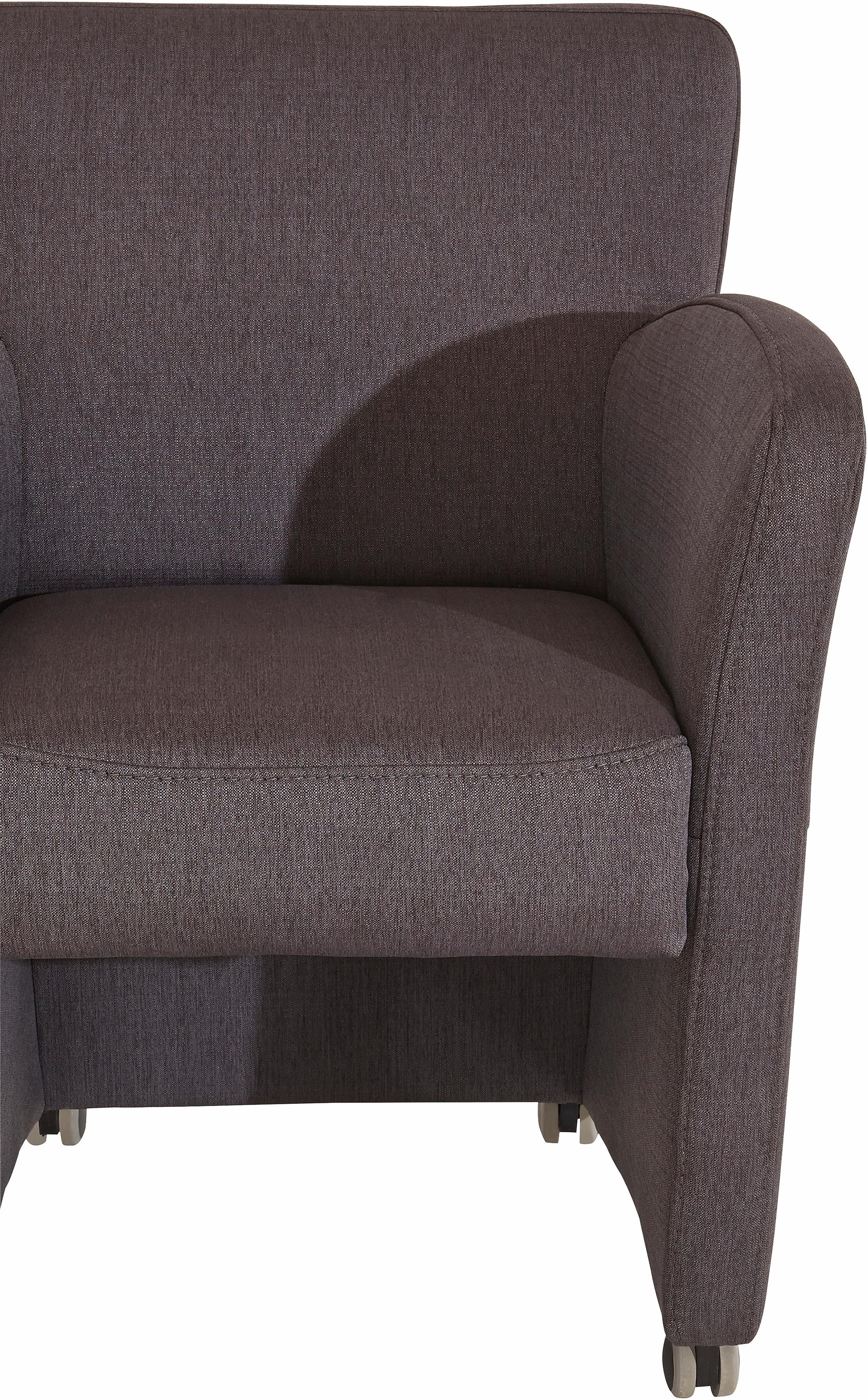 exxpo - sofa fashion Sessel »Intenso, Loungesessel, modern, wahlweise in Leder oder Textil«, hohe Bodenfreiheit, frei im Raum stellbar, hoher Sitzkomfort