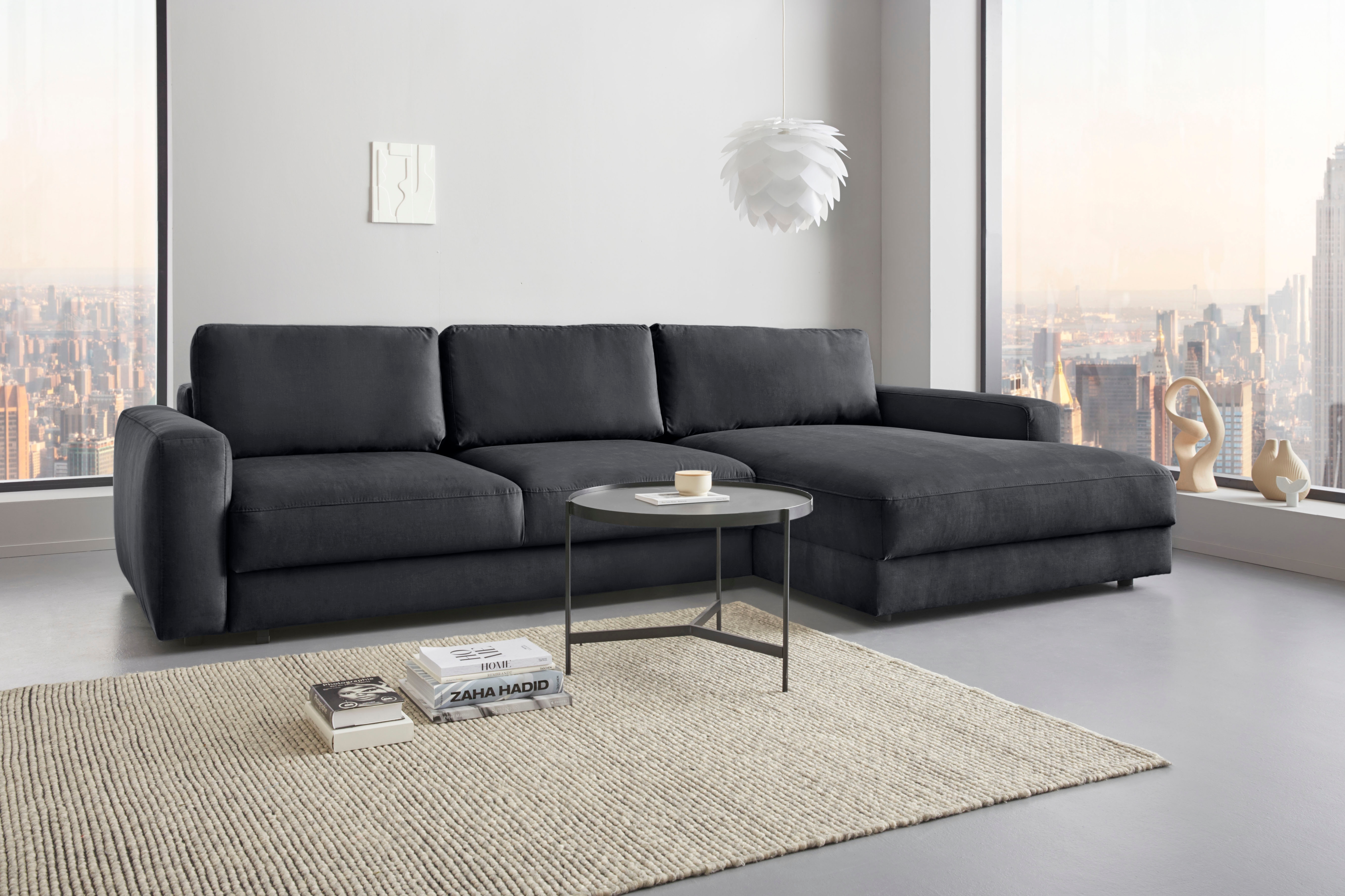 Home affaire Ecksofa "Bloomfield, bequem und elegant, Breite 303cm, L-Form" wahlweise mit Bettfunktion und Bettkasten, Unser Dauertiefpreis
