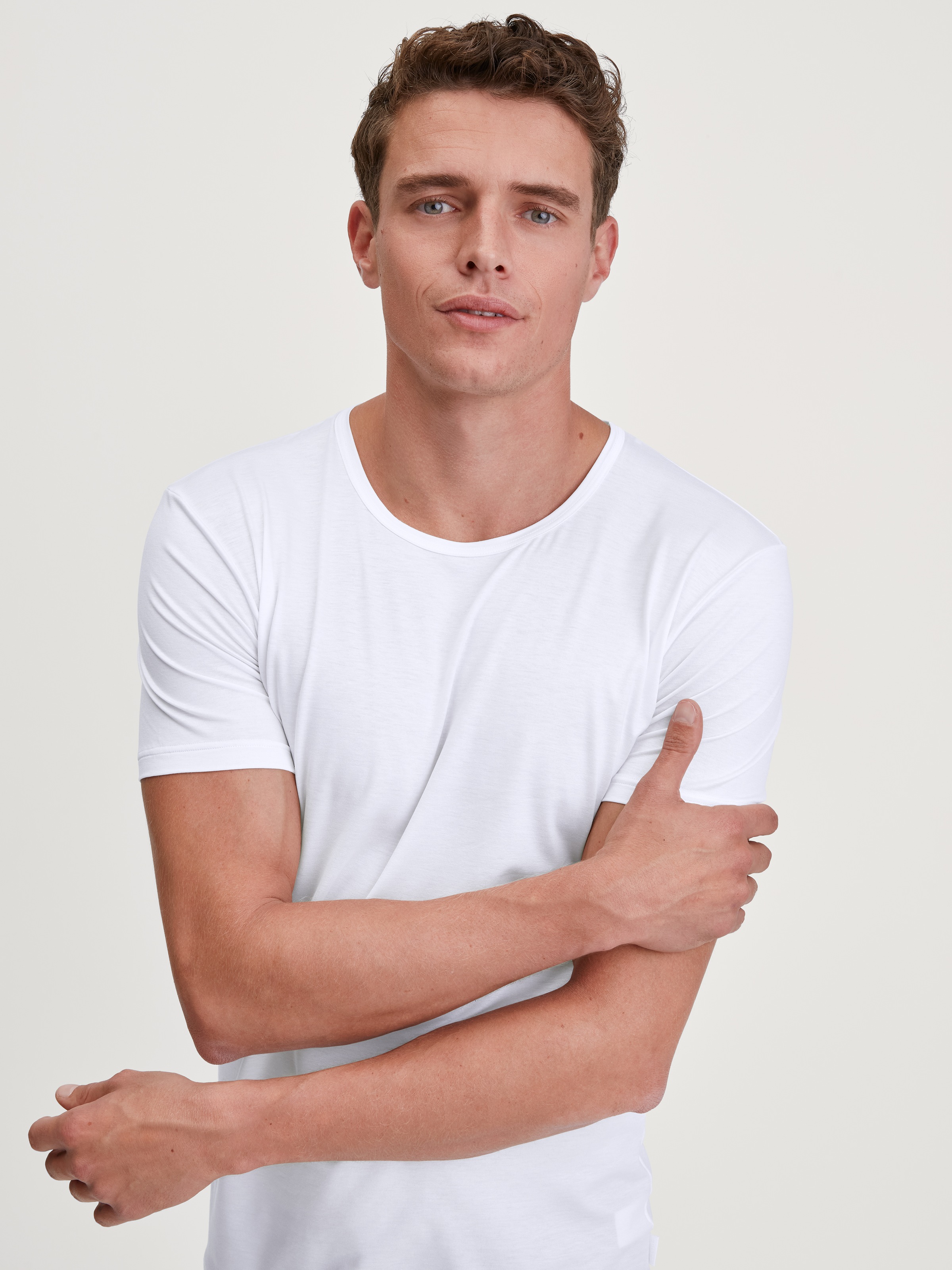 Thumbnail - CALIDA T-Shirt "Natural Cooling" Rundhals-Ausschnitt, Single Jersey, elastisch, weich, Kurzarm