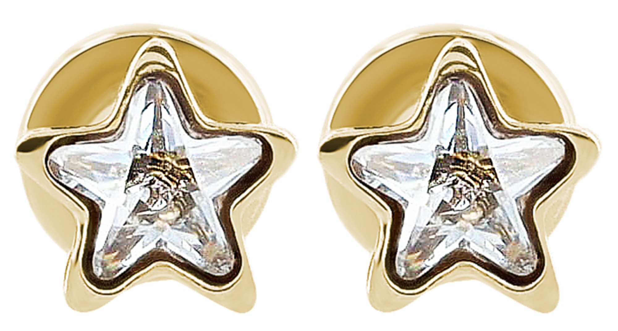 Adelia´s Paar Ohrhänger "Ohrringe – Ohrstecker Stern aus Edelstahl mit Strass Steinchen" Perfekt als Geschenk zum Jubiläum