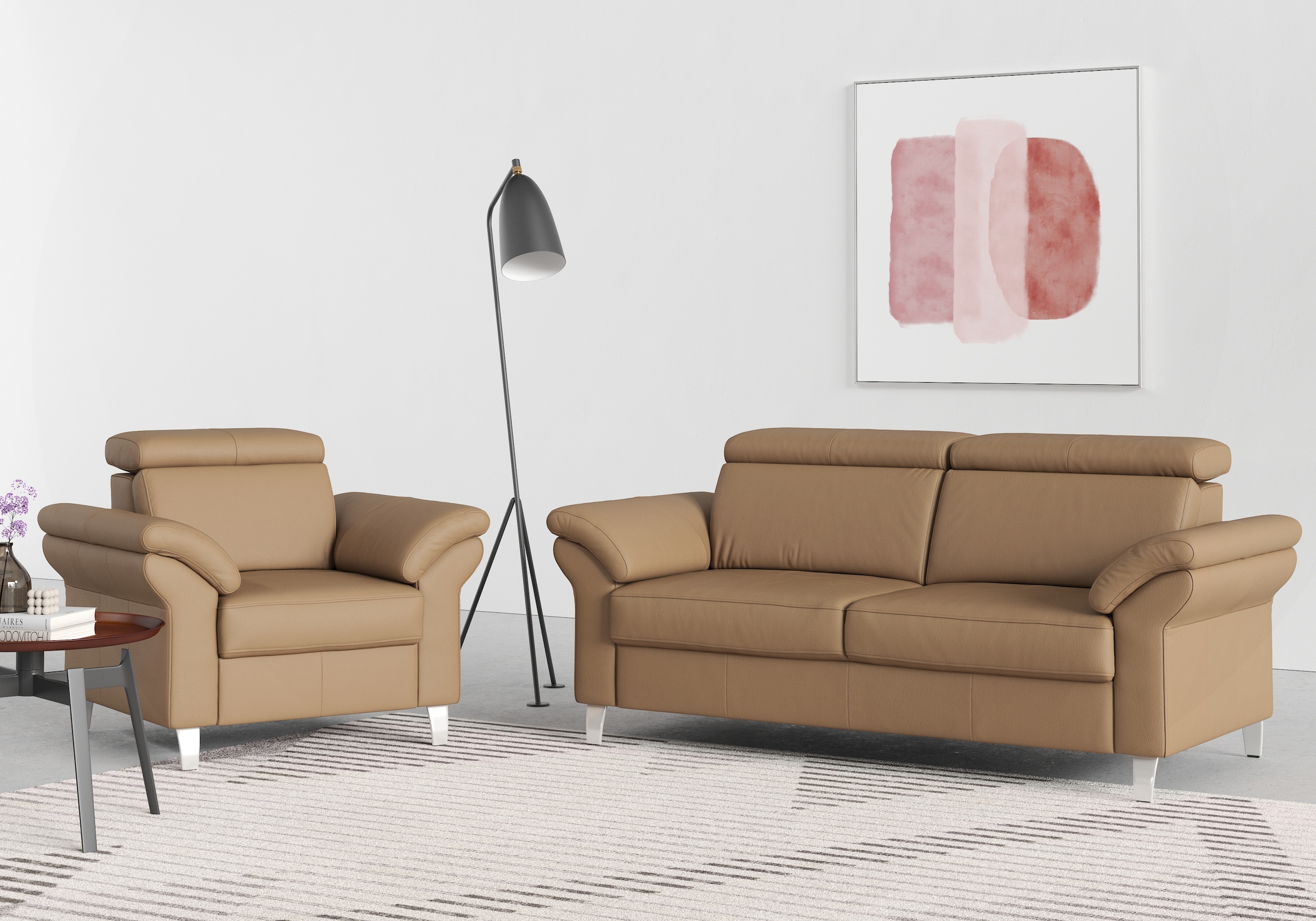 sit&more 2,5-Sitzer "Arngast" inklusive Federkern und Kopfteilverstellung