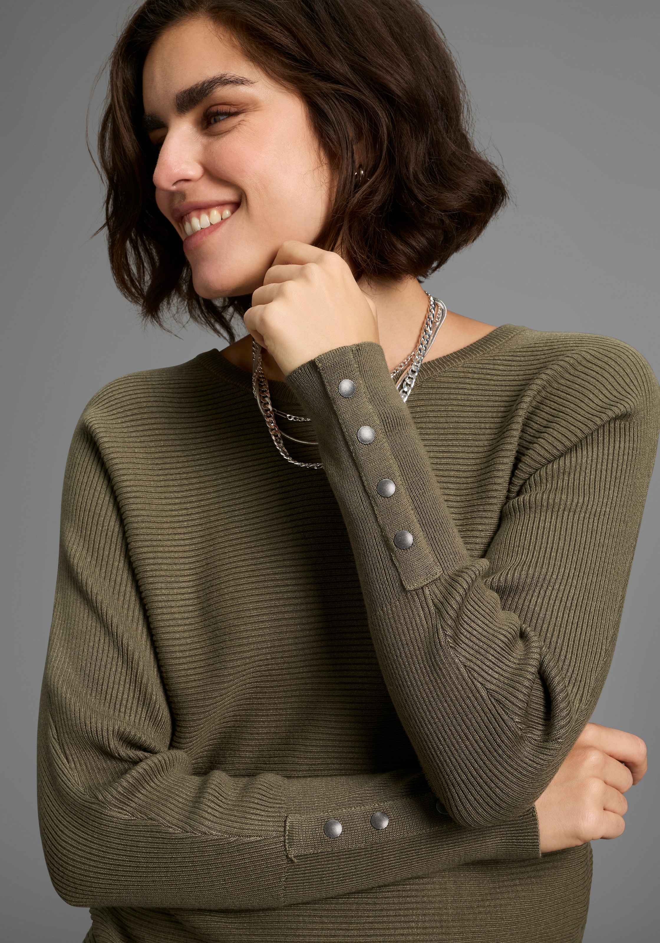 Laura Scott Fledermauspullover, mit überschnittenen Ärmeln