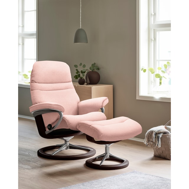 Stressless® Relaxsessel »Sunrise«, (Set, Relaxsessel mit Hocker), mit  Signature Base, Größe L, Gestell Braun kaufen | BAUR