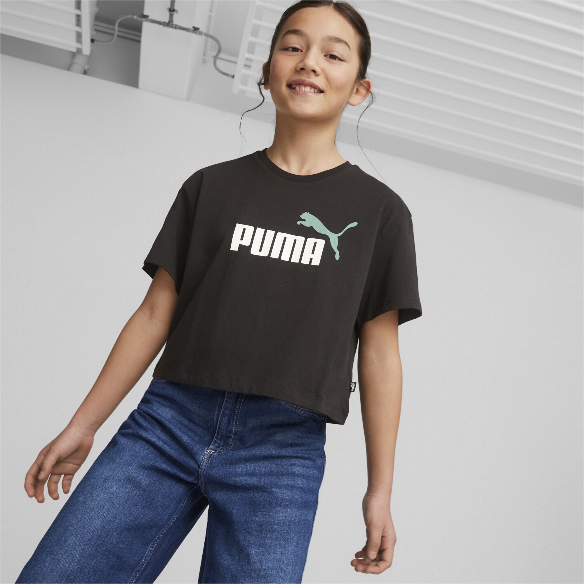 PUMA T-Shirt »Mädchen Cropped T-Shirt mit Logo Mädchen«