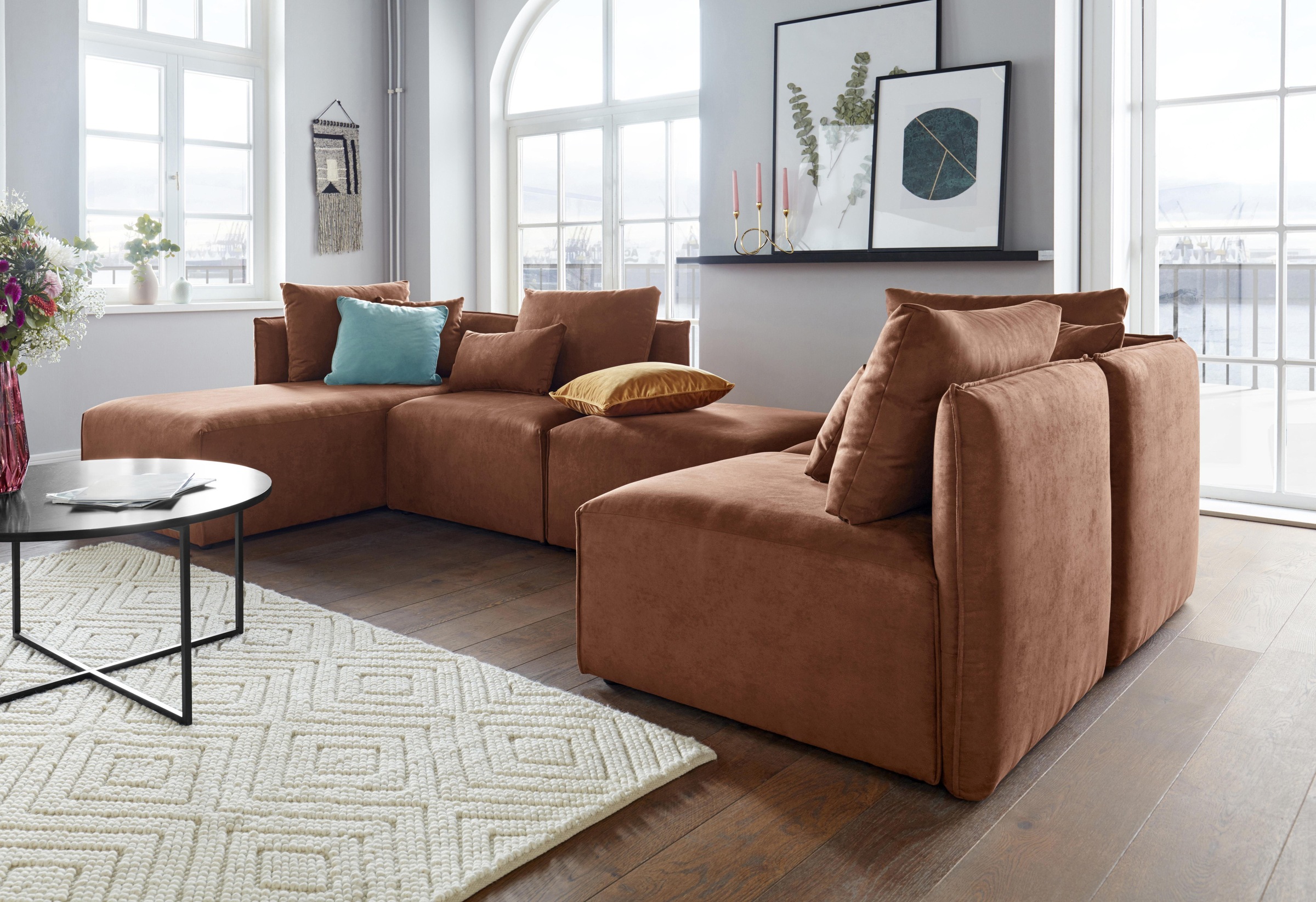 OTTO home Wohnlandschaft "Nöre U-Form" 5 Teile, in vielen Bezugsqualitäten günstig online kaufen