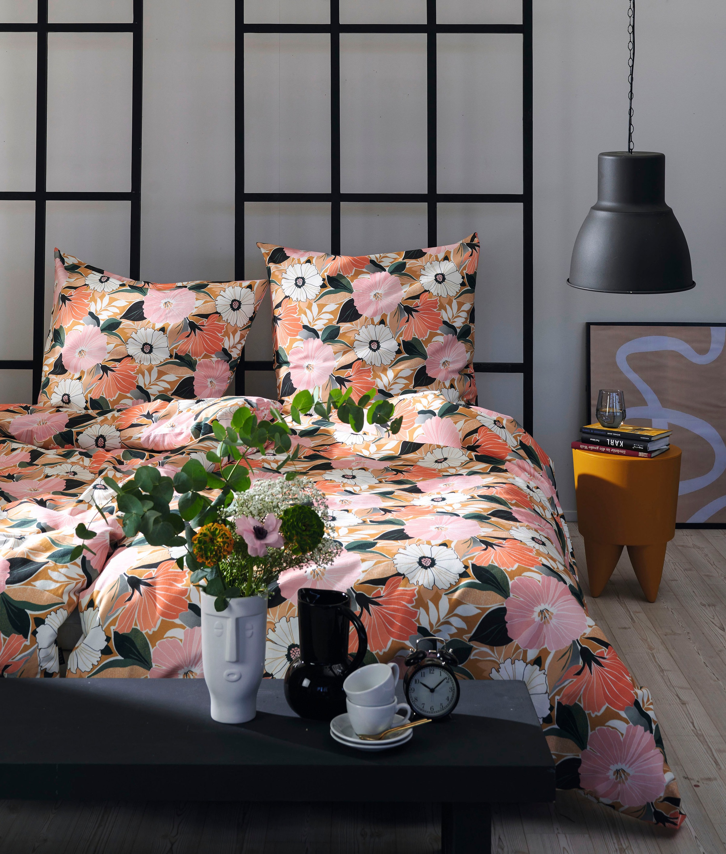 APELT Bettwäsche "Smilla" 2 Stk. Skandinavische Büten, gezeichnete Bütenkel günstig online kaufen