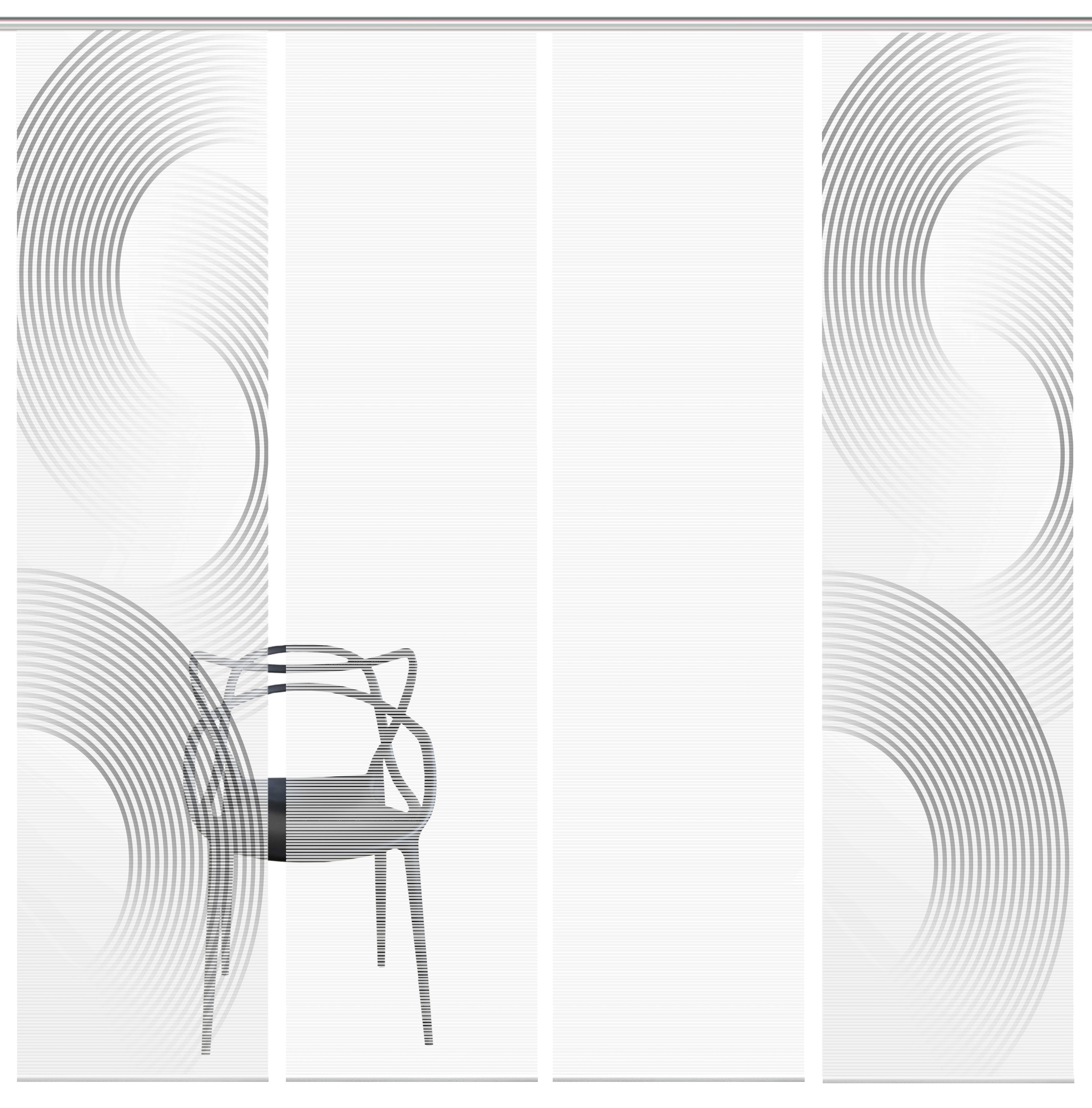 Vision Schiebegardine »BEXON«, (4 St.), SET,SCHIEBEVORHANG,BAMBUS,DIGITALDRUCK