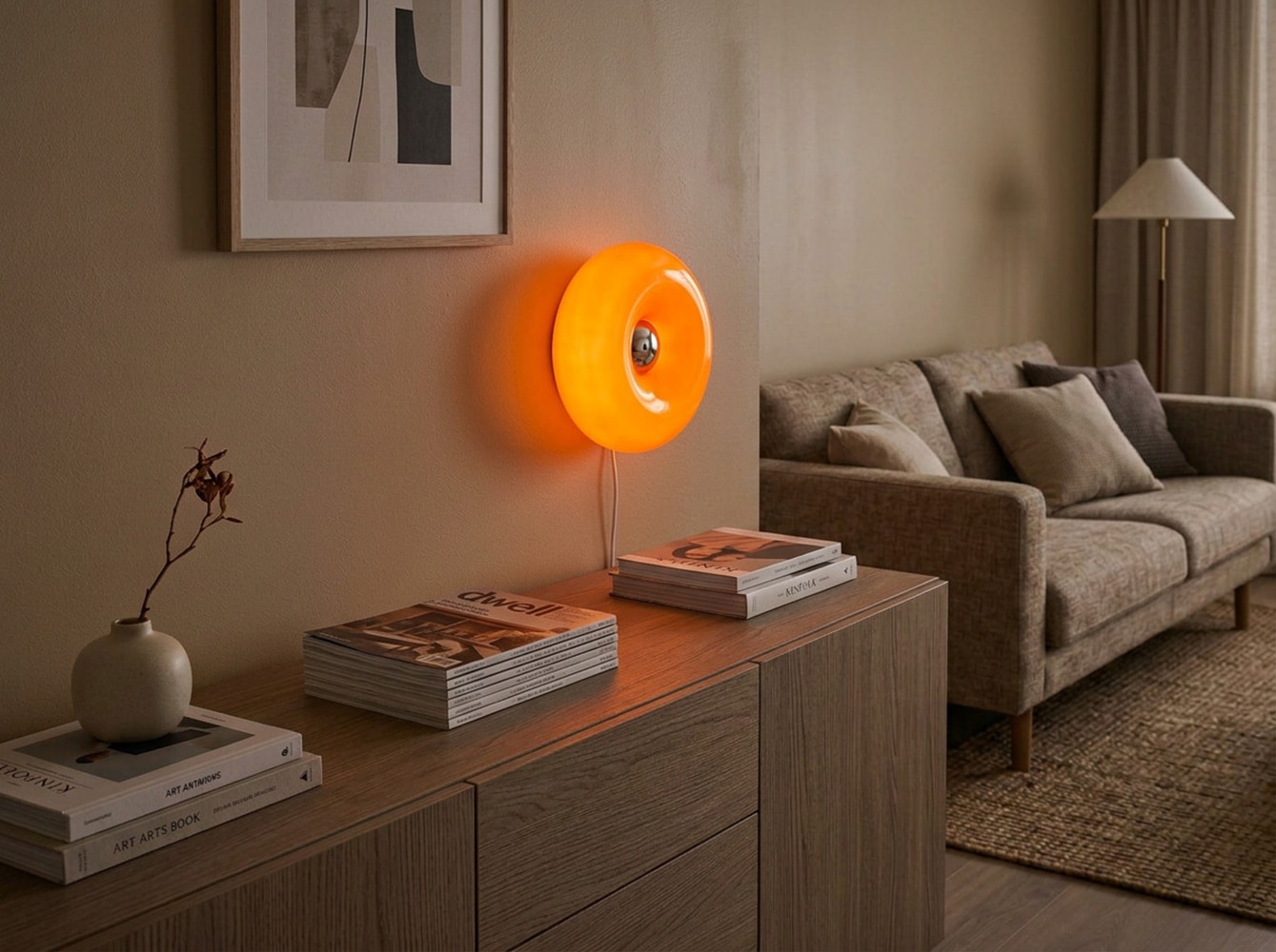 EGLO LED Tischleuchte »BASILE« LED-Modul 1 Stk. Warmweiß flache Retro Tischlampe, bunte Vintage Wandlampe