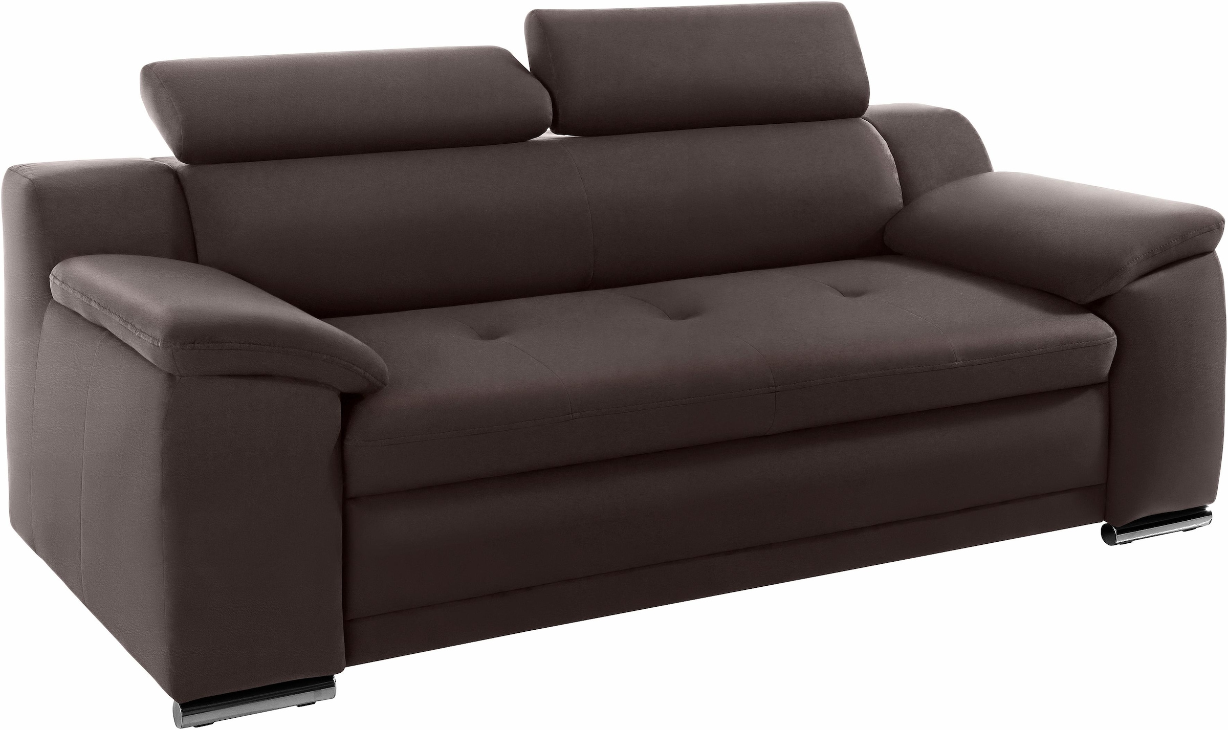 sit&more 3-Sitzer "Andiamo, B: 200 cm, Kopfteilverstellung, Wellenunterfederung" Komfortable Sitzhöhe 43 cm, frei im Raum stellbar, modernes Design