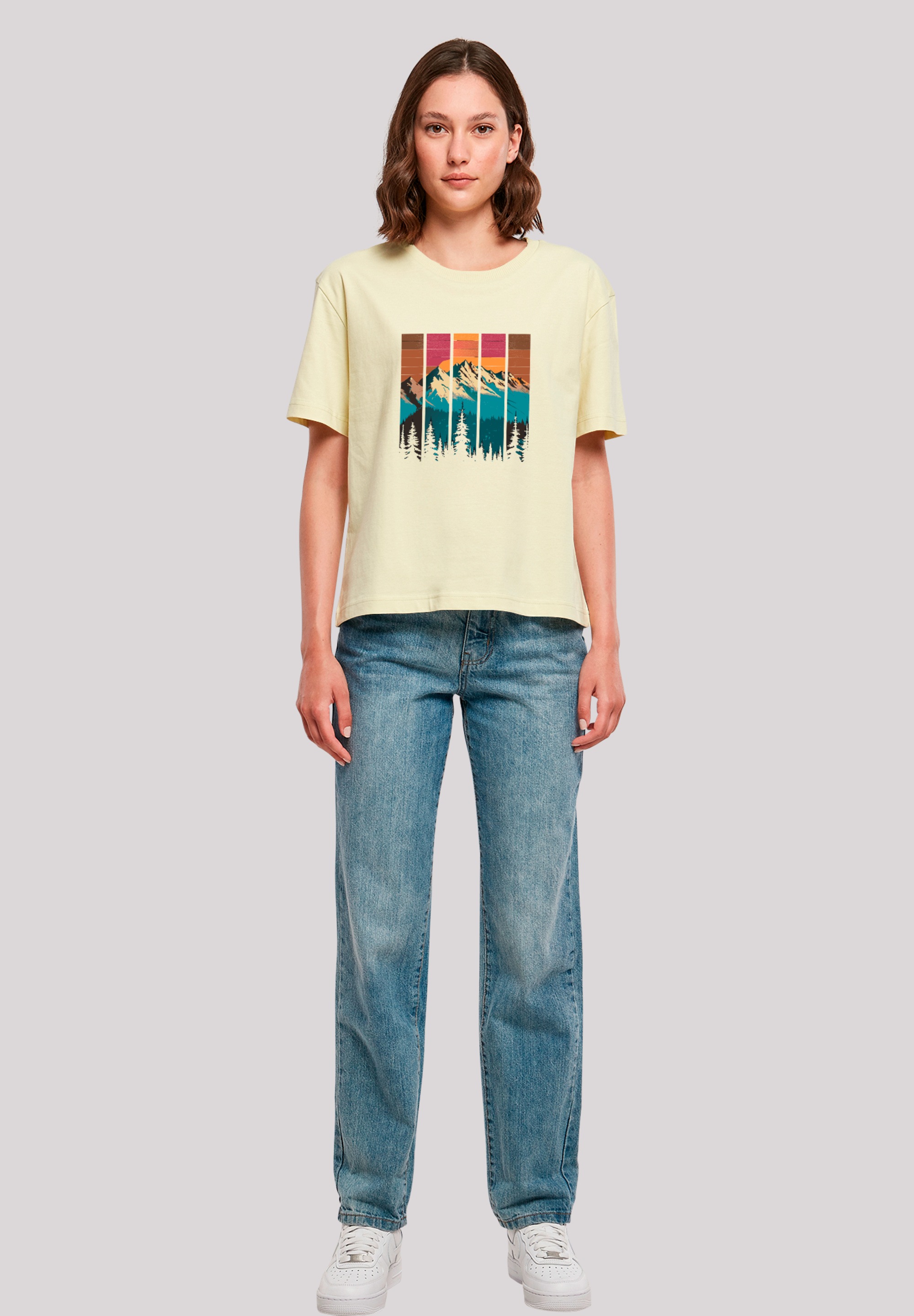 F4NT4STIC T-Shirt »Berg Sonnenuntergang Retro«, Premium Qualität